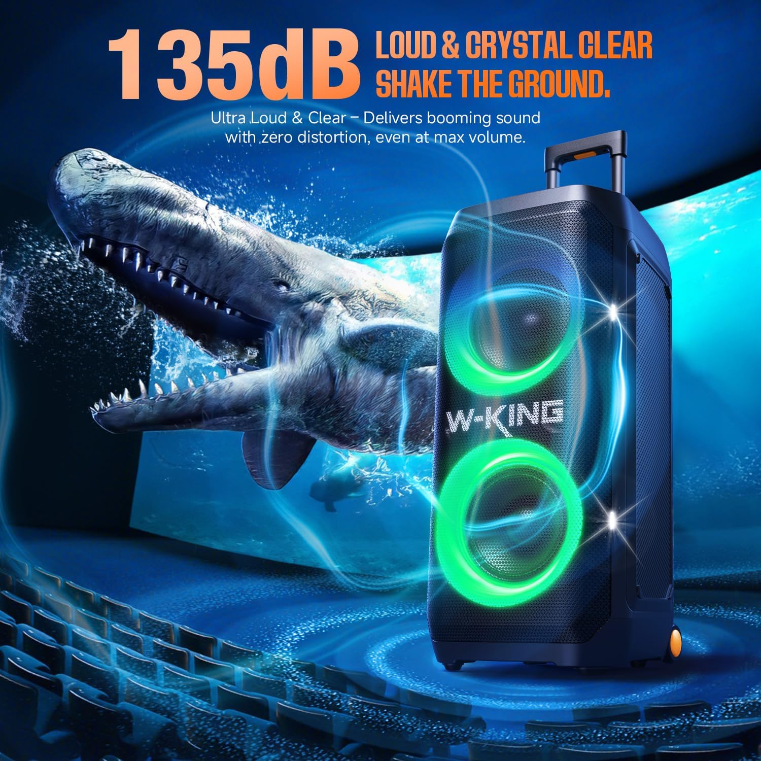 Thumbnail 2 de W-KING T12 Partybox portatile Bluetooth da 370W MAX con 25 ore, CSB e subwoofer da 8