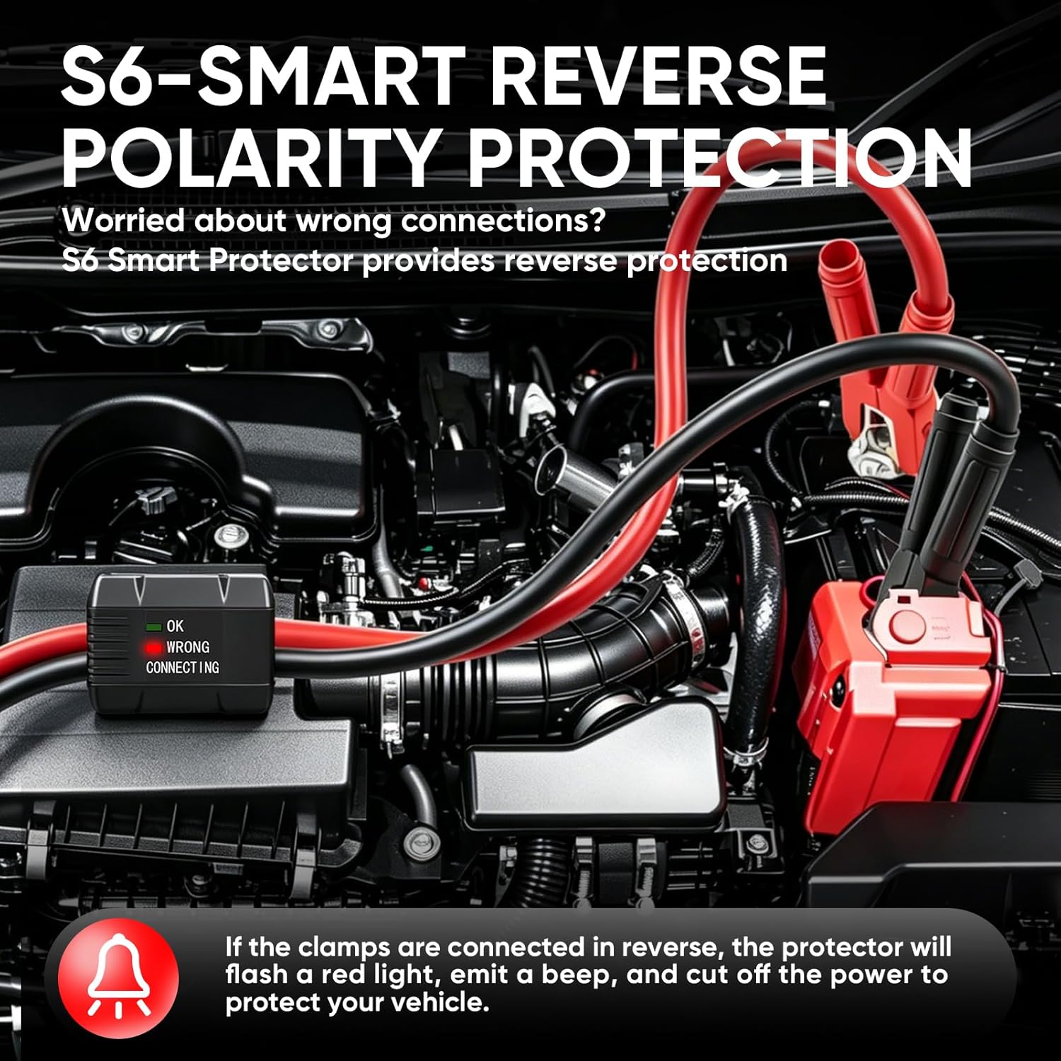 Thumbnail 1 de NOONE 0 Gauge 25FT Heavy Duty Jumper Cables (1000A) with Reverse Polarity Protection for SUVs & Trucks