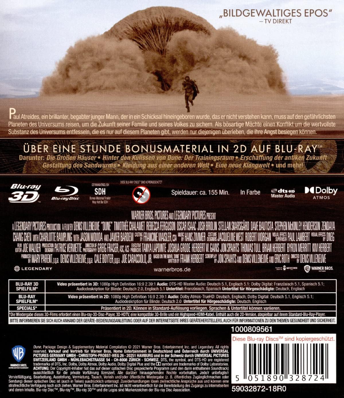 Detalle de Dune (3D) two-disc film with English, French, German and Spanish audio