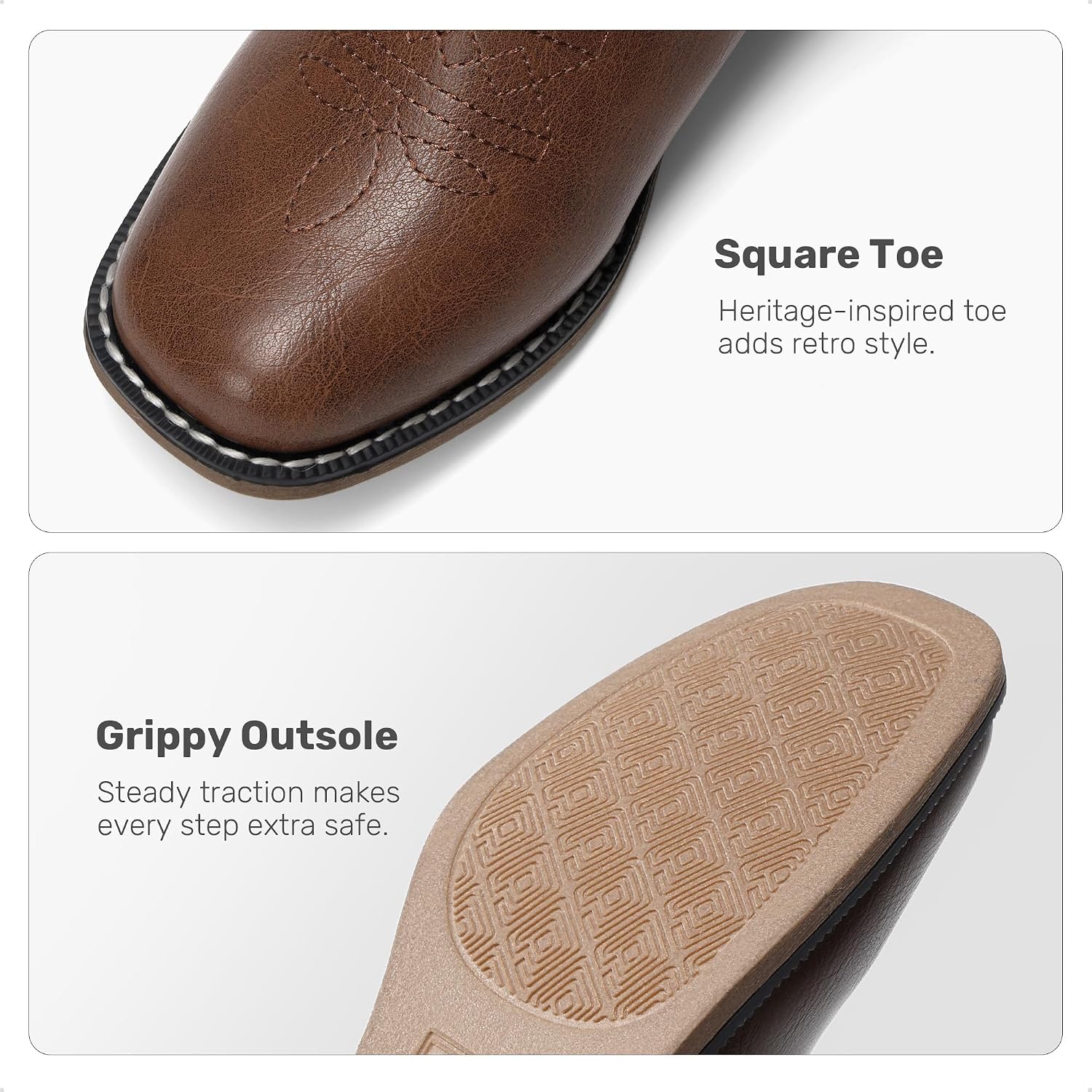 Detalle 2 de DREAM PAIRS Kids' Cowboy Boots, Square Toe