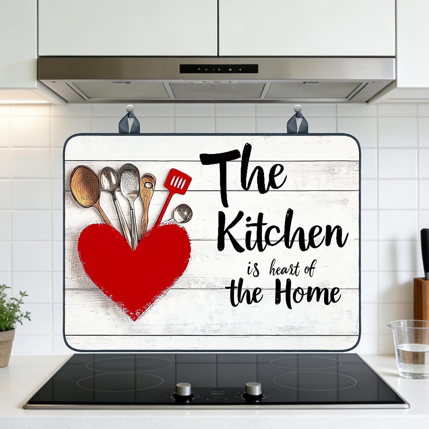 Detalle de Nuxovilar Heart Utensil Stove Cover, 28.65 x 20.47 in, Decorative Blend