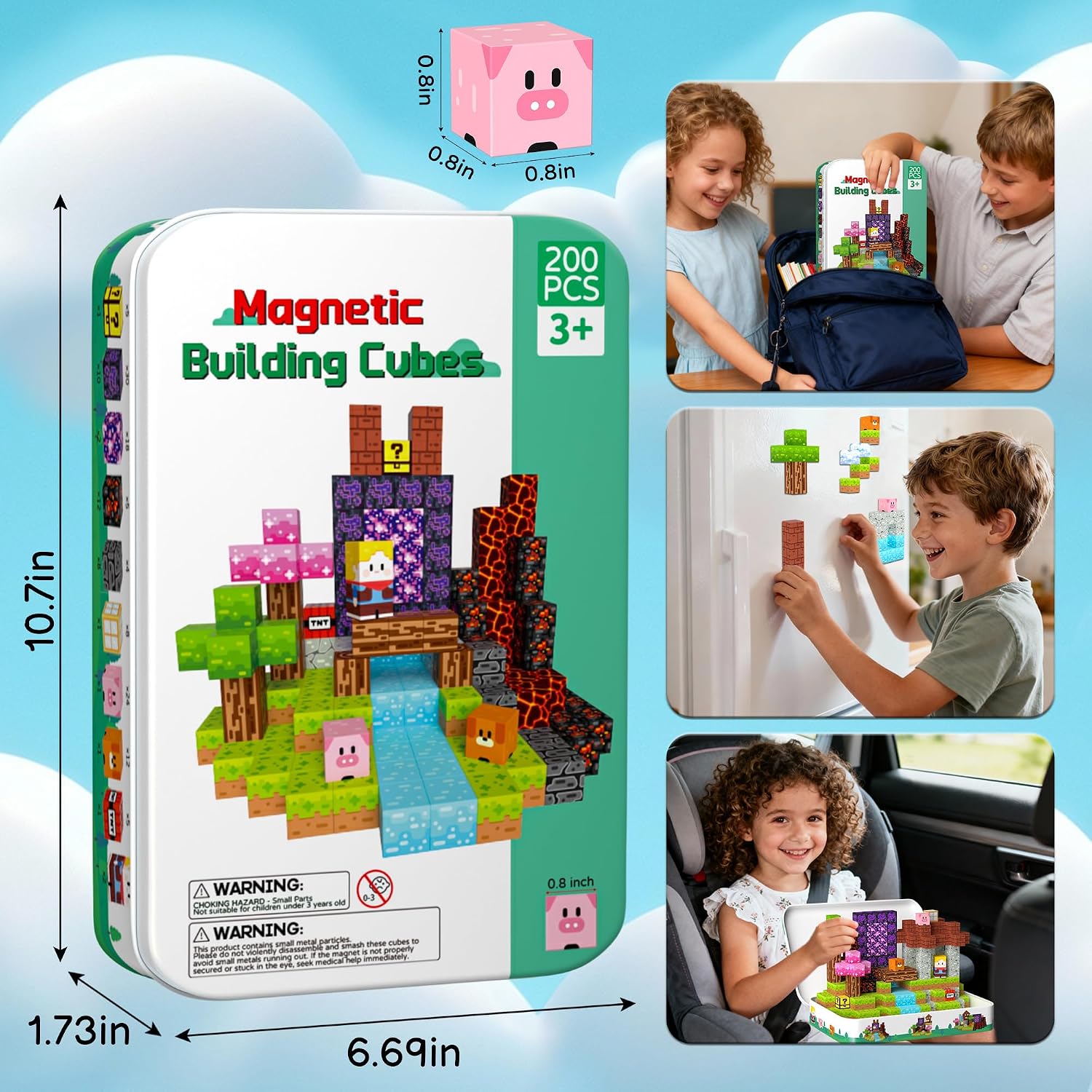Thumbnail 2 de iLacven Magnetic Blocks Travel Set 200 pcs