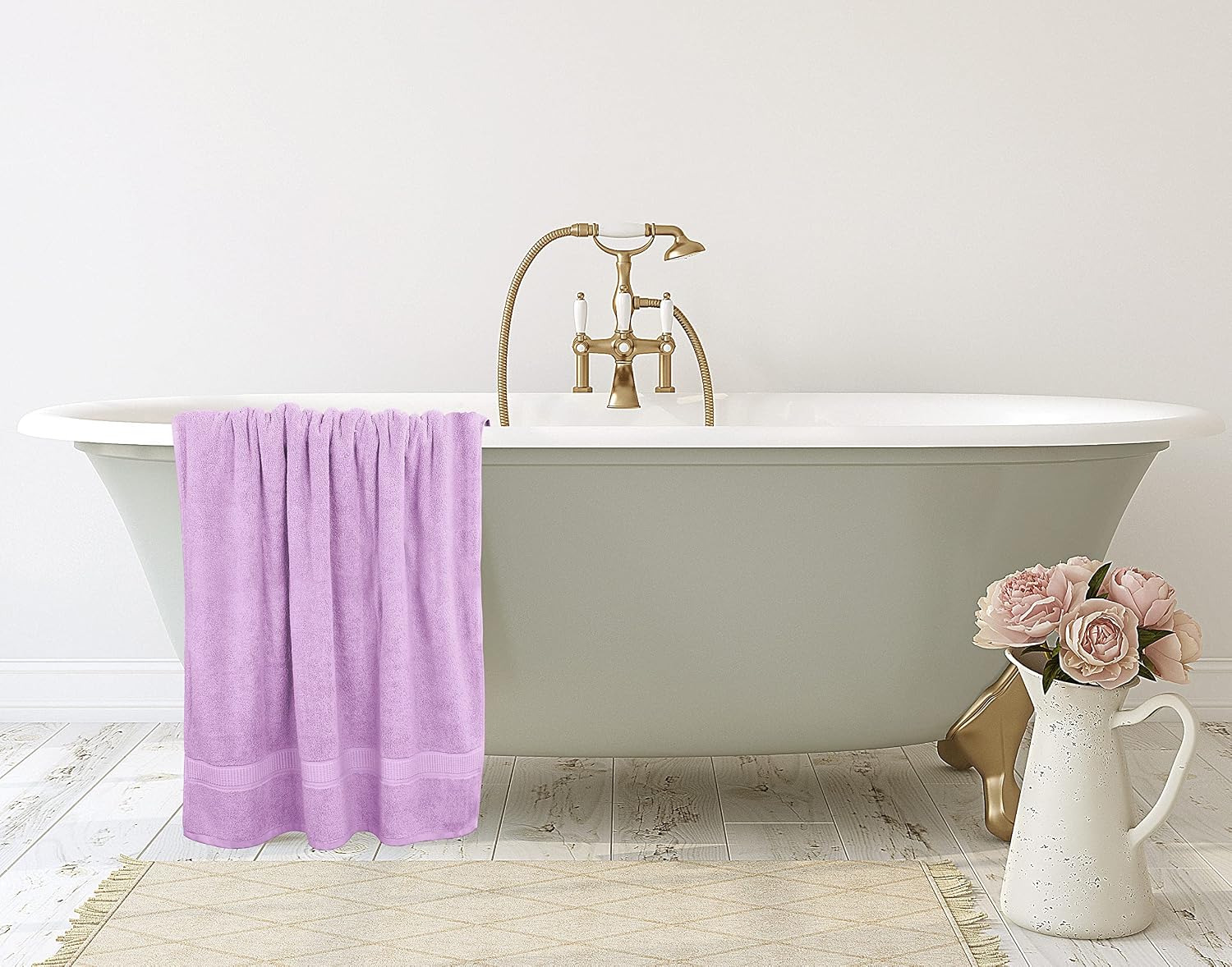 Detalle de Utopia Towels jumbo, 2 ręczniki kąpielowe 600 g/m² z bawełny ring-spun