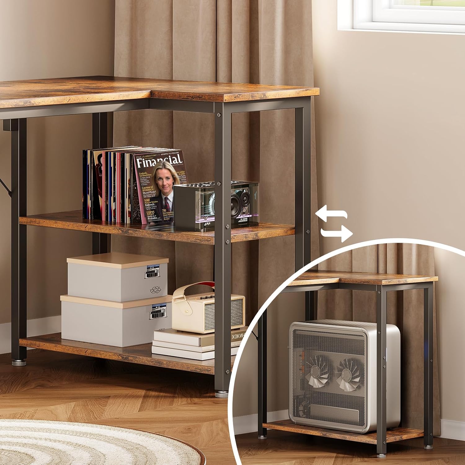 Detalle 2 de Coleshome Gaming-Tisch 120x70 Eckschreibtisch