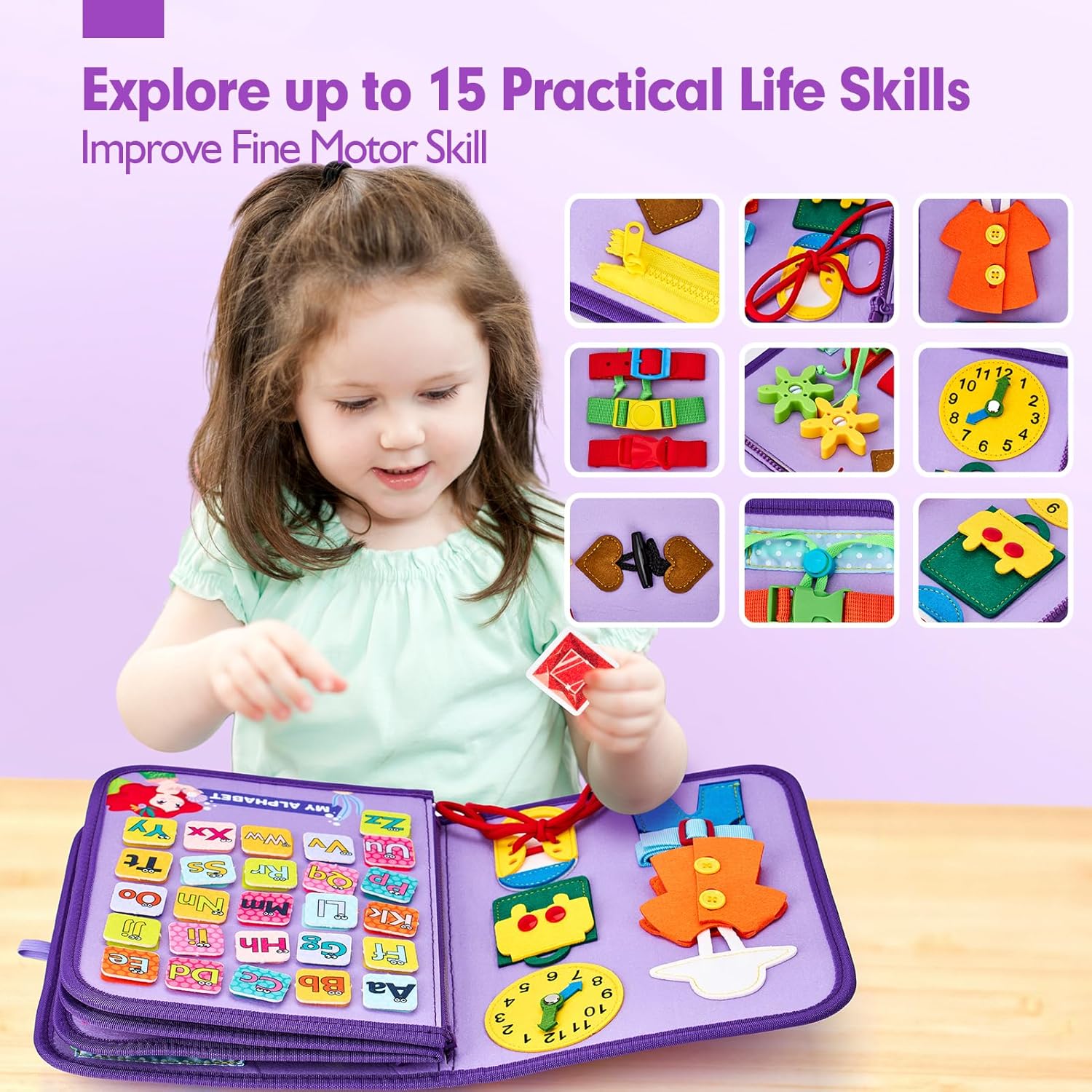 Thumbnail 2 de hahaland Montessori Busy Board 8 in 1
