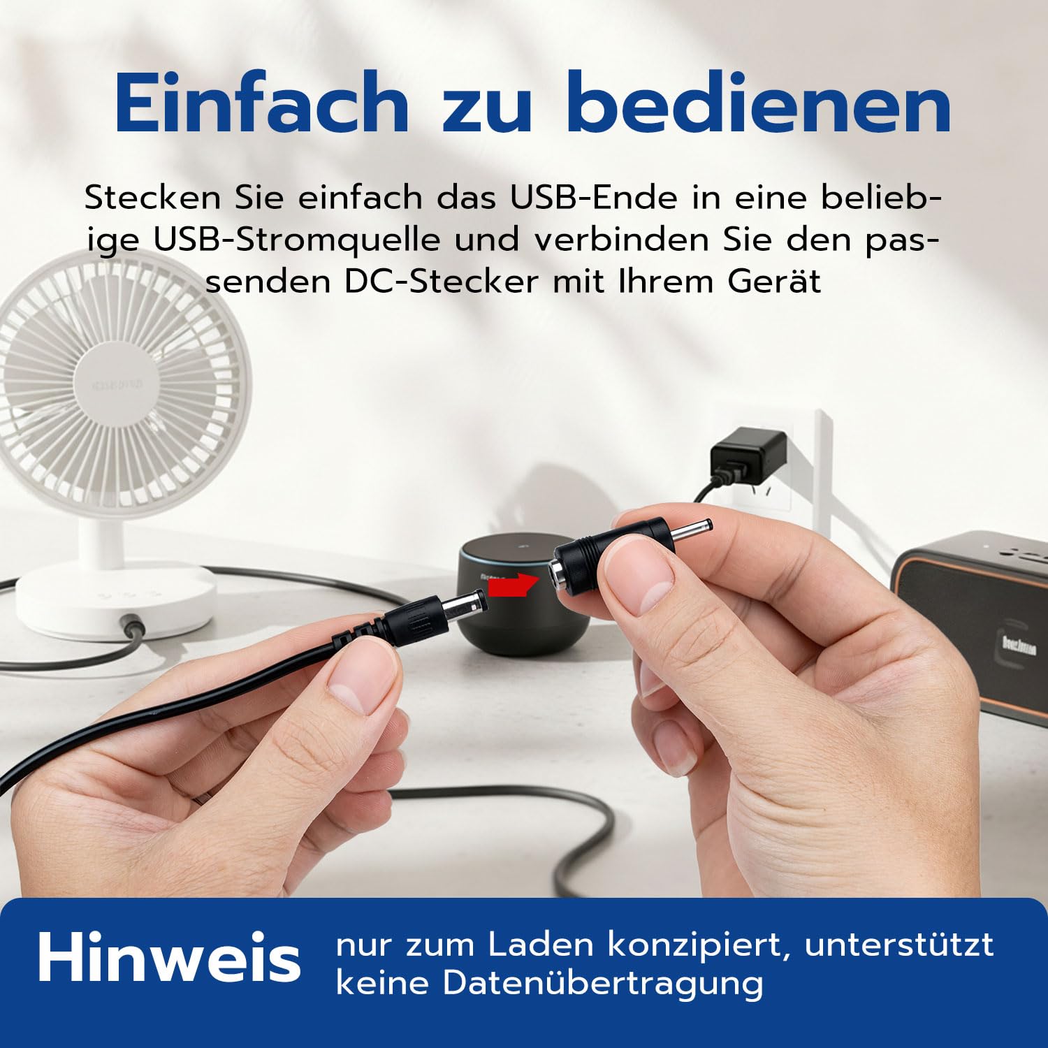 Detalle 2 de USB-A auf DC Ladekabel für 5 Stecker