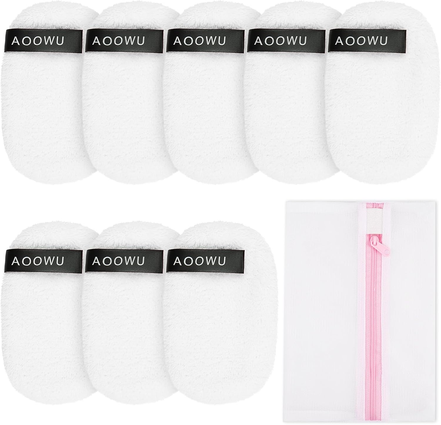 Detalle de AOOWU 4990462 Reusable Makeup Remover Discs, Double-Sided Flannel, 8-Piece