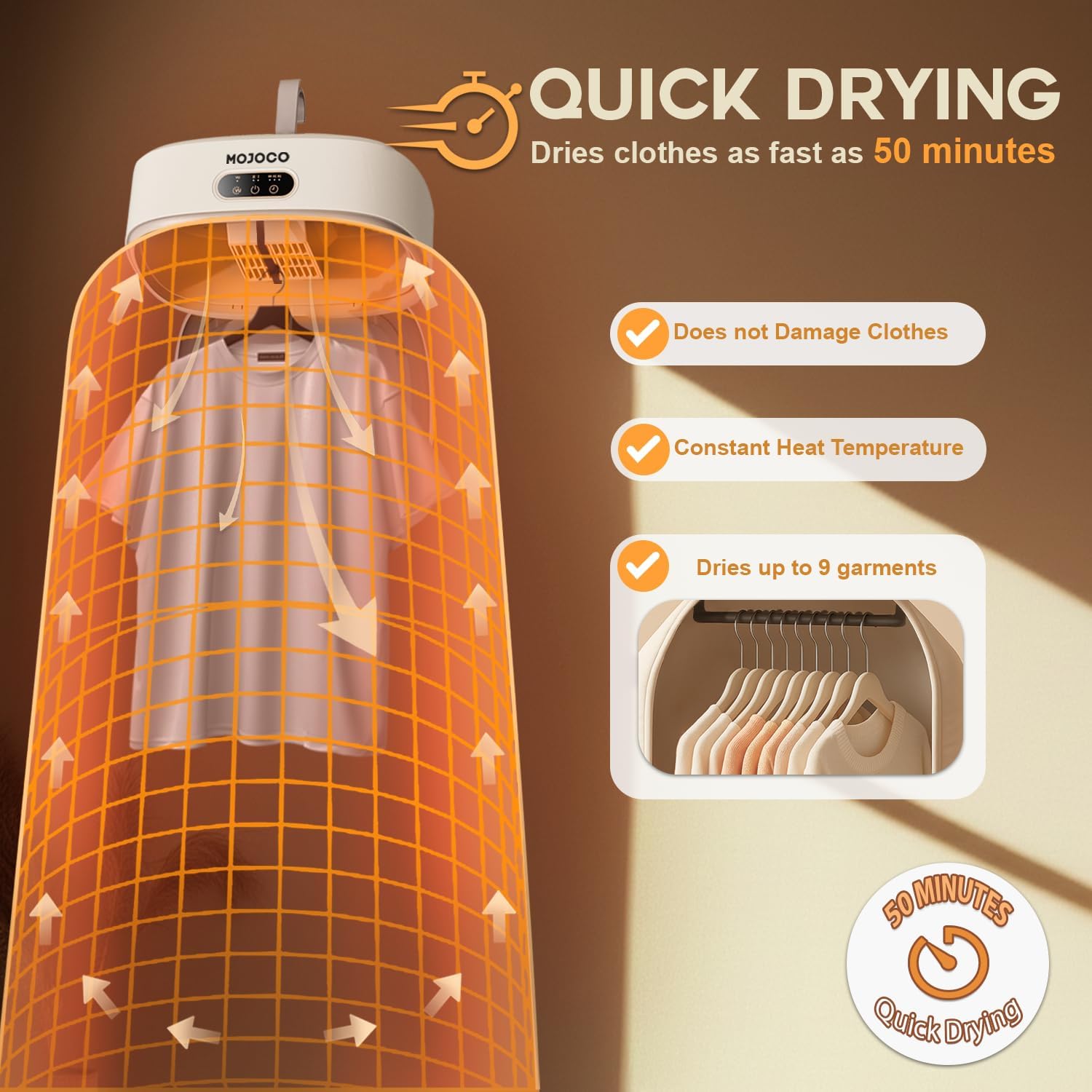 Thumbnail 1 de MOJOCO Portable Clothes Dryer 9