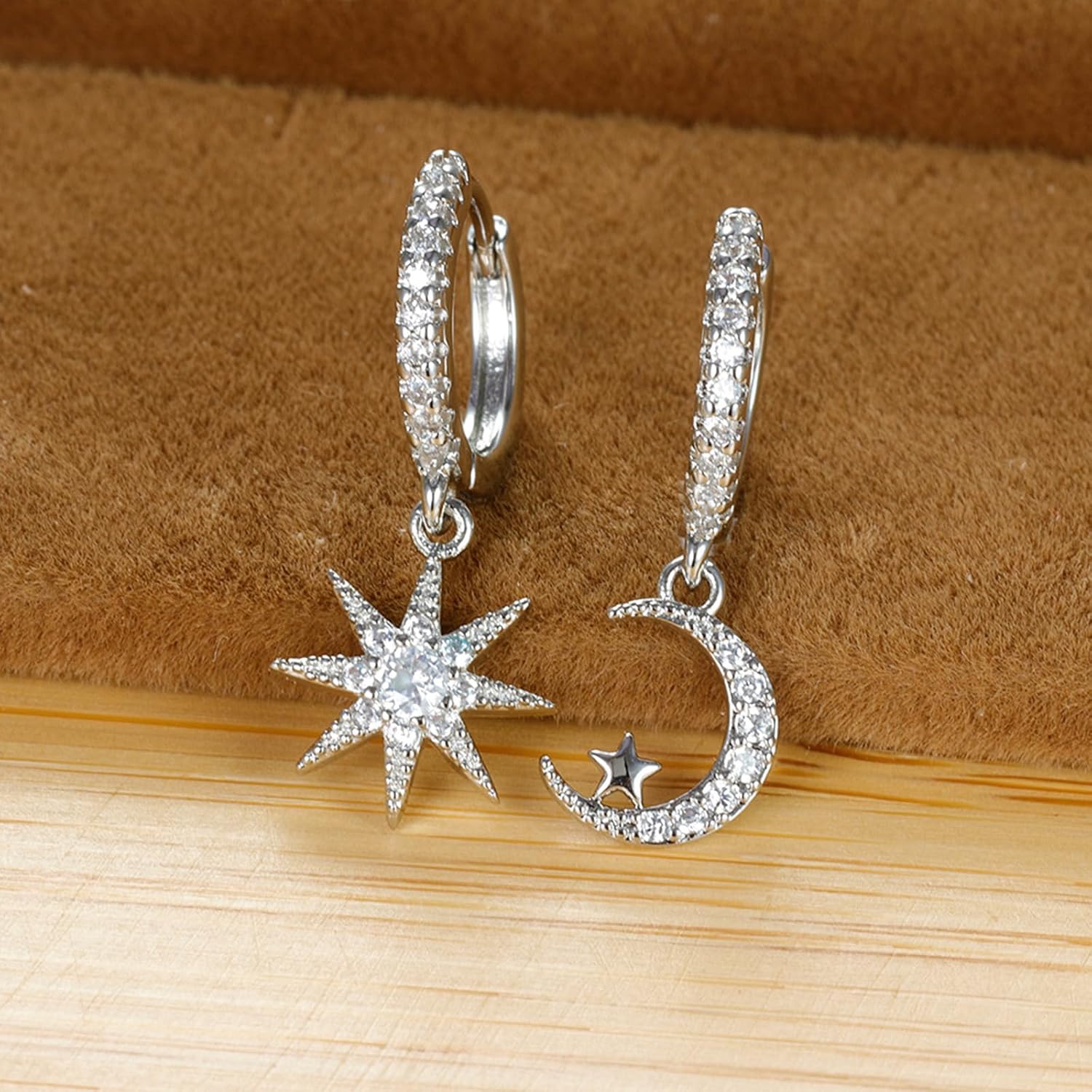 Detalle 2 de 925 Sterling Silber Creolen mit Anhänger