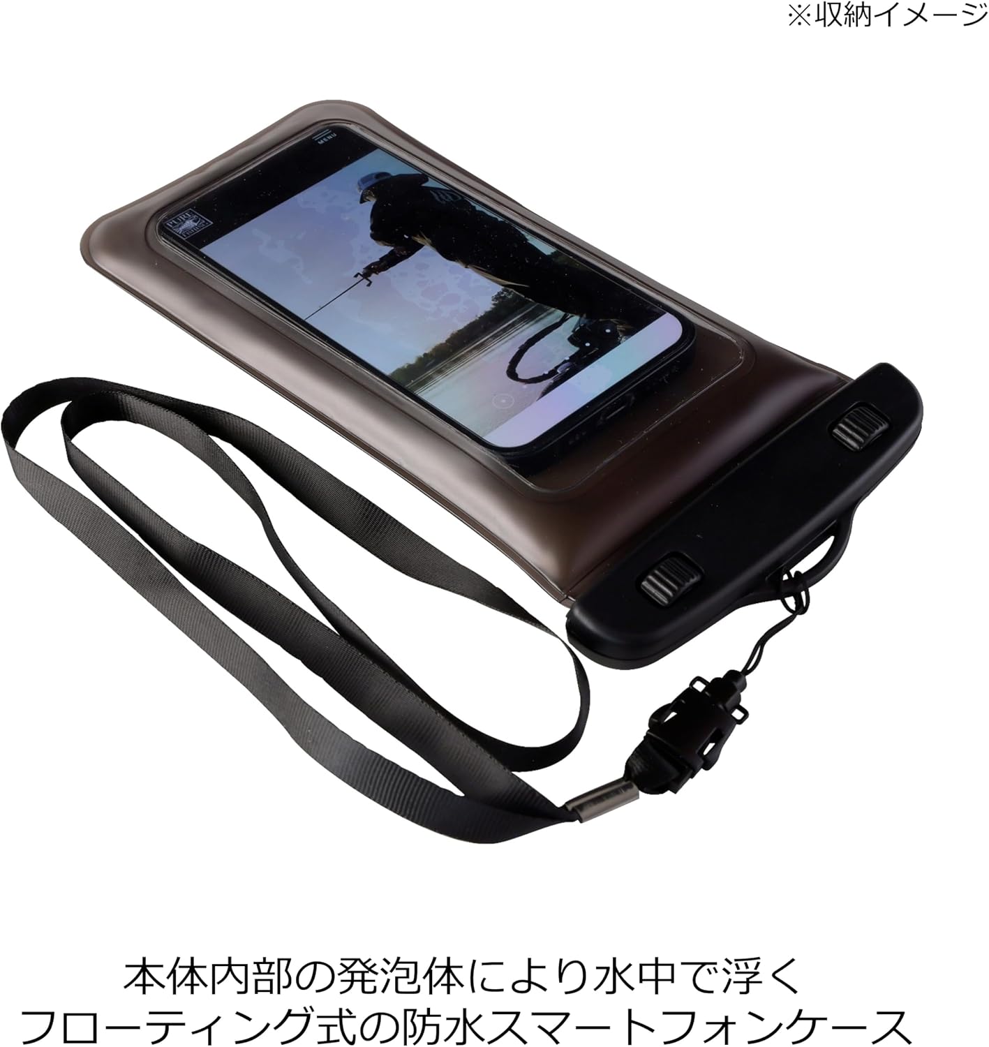 Detalle de AbuGarcia フローティングスマートフォンケース ブラック 防水・浮力・首掛けタイプ