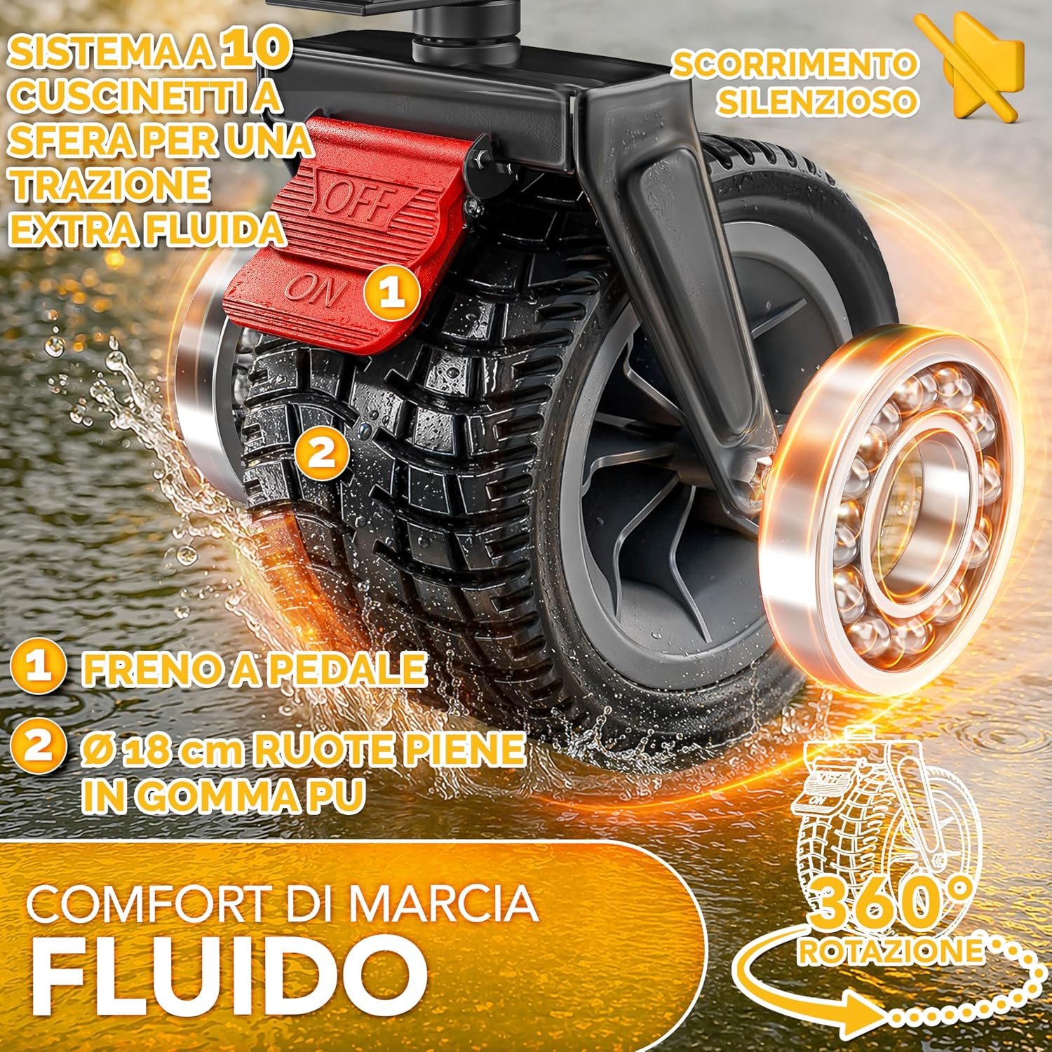 Thumbnail 3 de TRESKO Carrello pieghevole XXL da 300 L con freno e ruote tutto-terreno