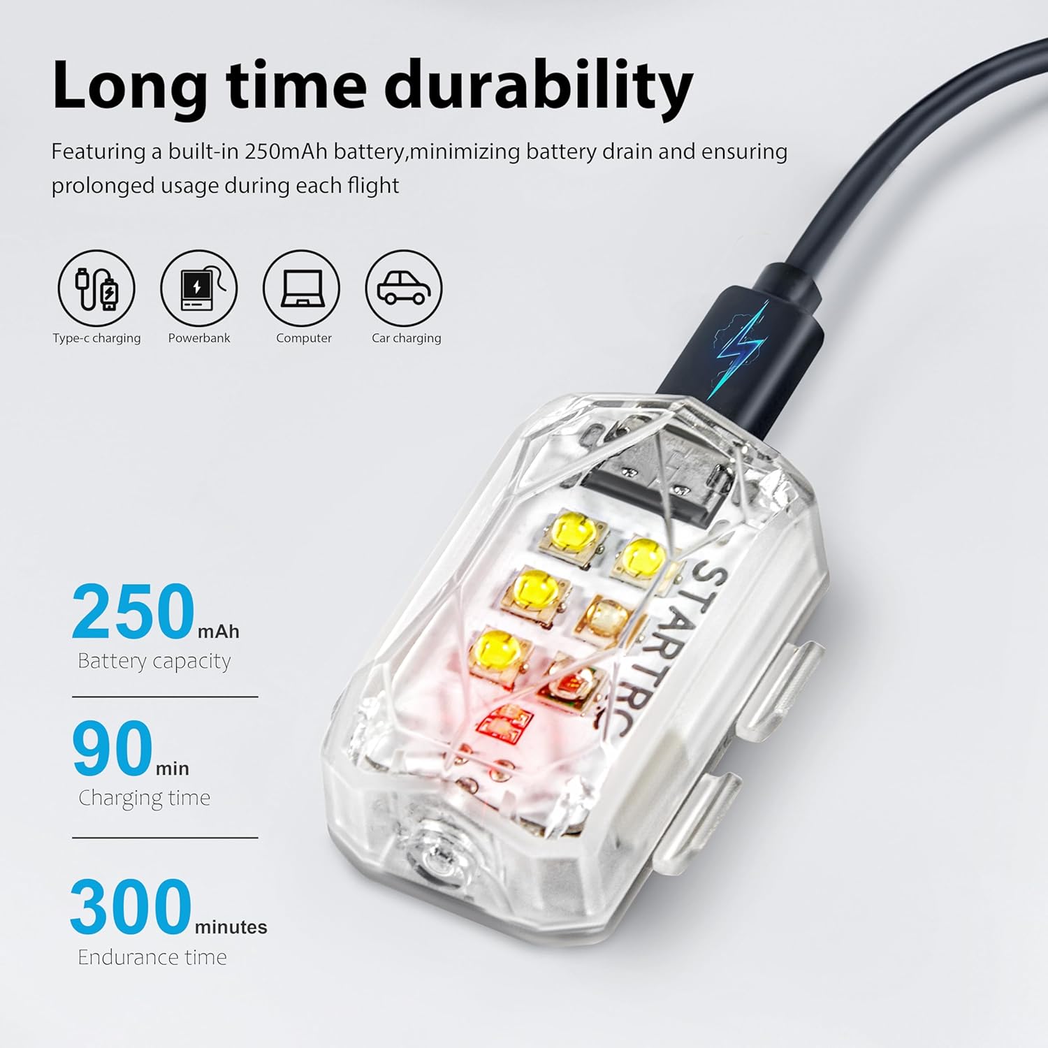 Thumbnail 3 de STARTRC Strobe Drone Light – LED-Stroblichter gegen Kollisionen für DJI & RC-Drohnen (2 Stück)