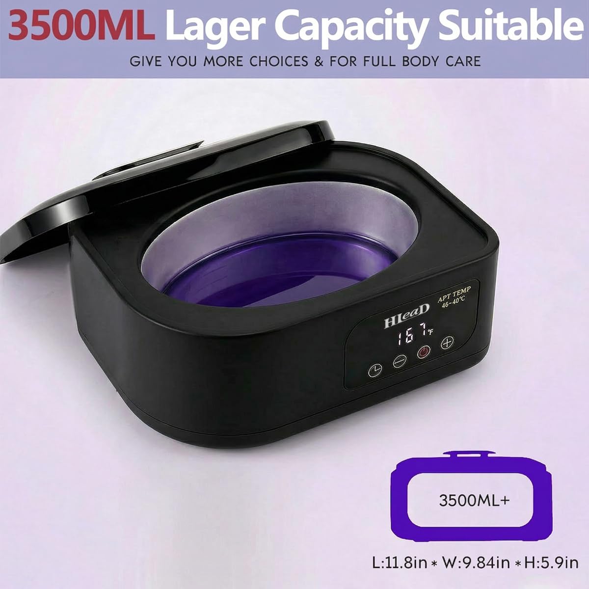 Detalle de HLead Touchscreen Paraffin Wax Bath for Hands and Feet, 2 lb Wax Capacity