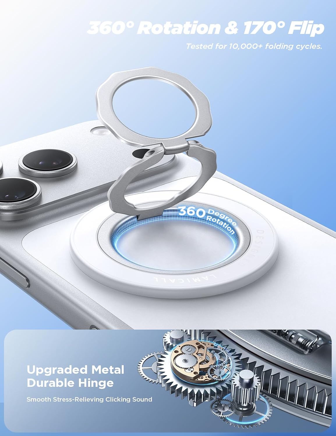 Detalle 2 de Lamicall Magnetic Phone Ring Grip 4mm Slim