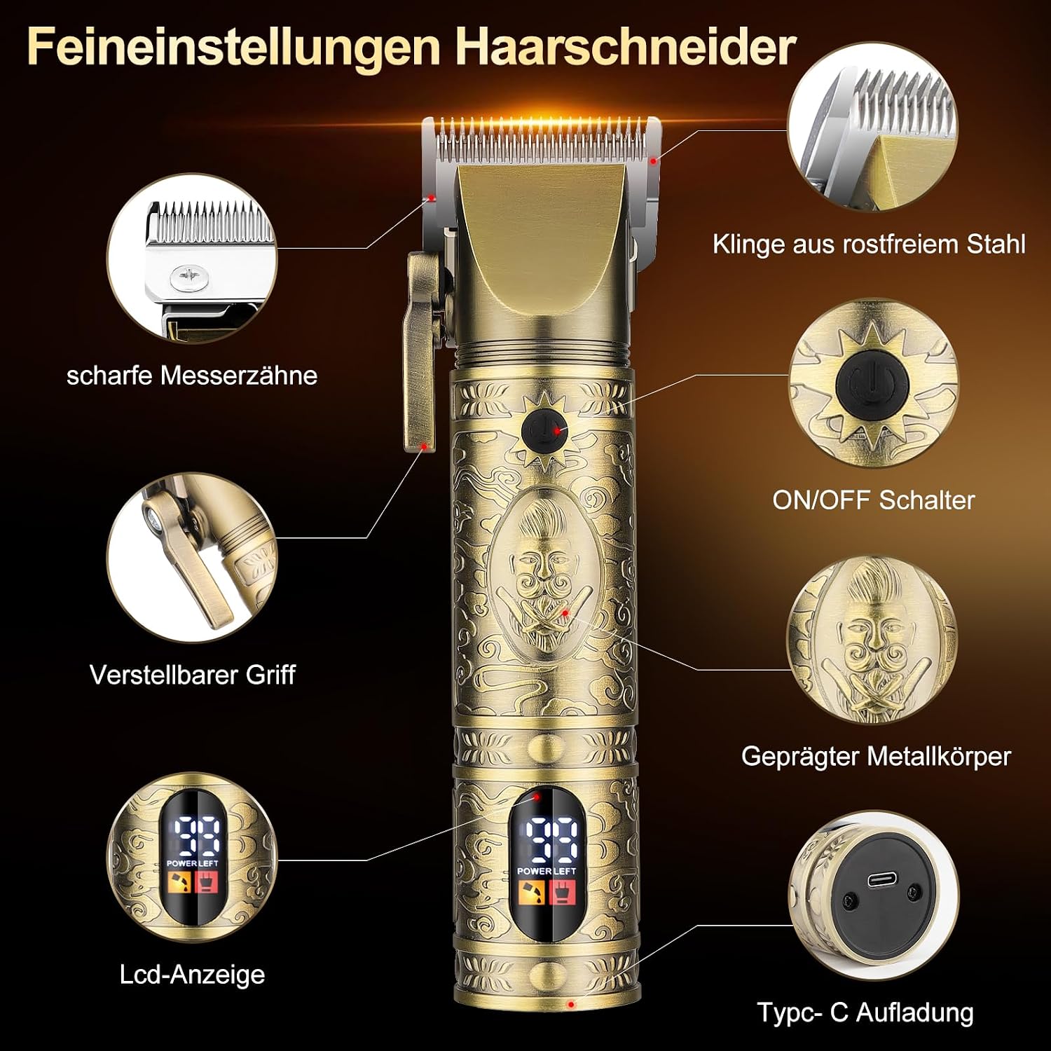 Detalle 2 de Suttik Haarschneider Trimmer Set mit 16 Teilen
