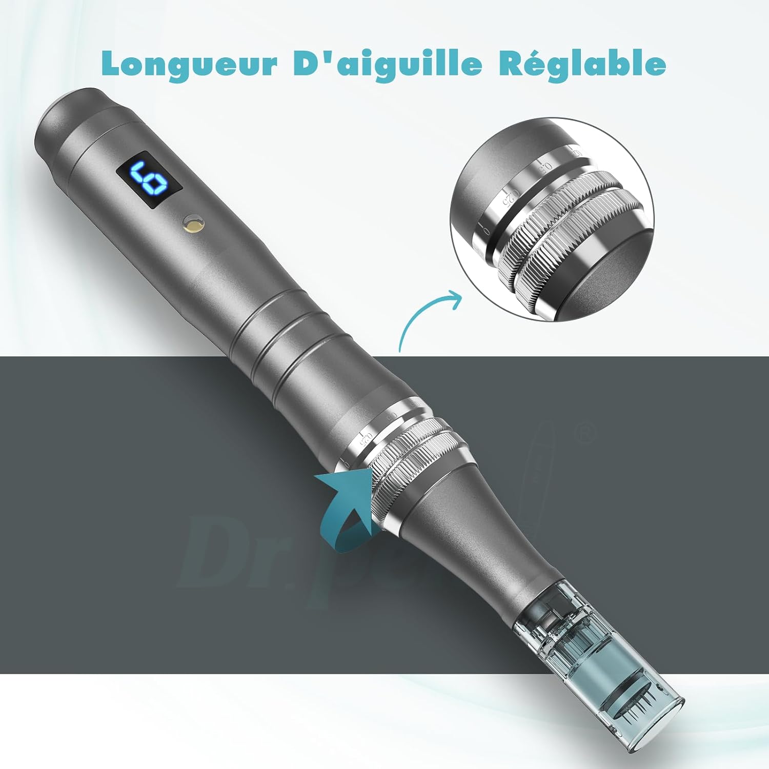 Detalle de Dr. Pen Ultima M8 stylo microneedling sans fil, avec 20 cartouches de remplacement (visage)