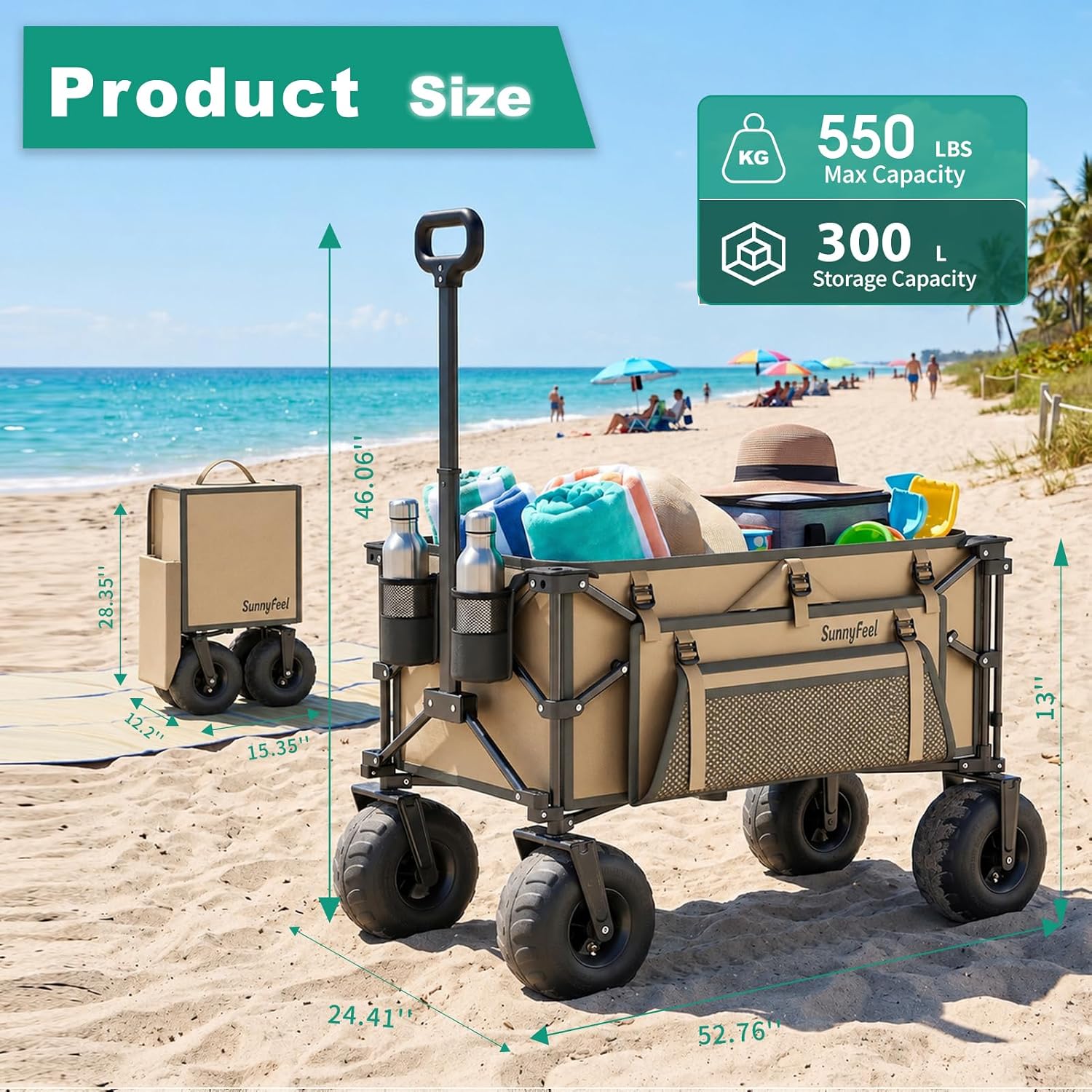 Detalle de SUNNYFEEL Beach Wagon 300L
