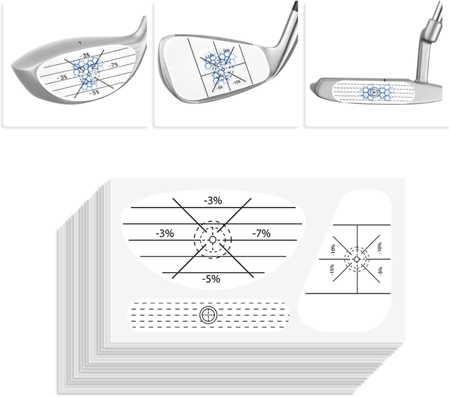 Thumbnail 1 de 300pcs Golf Impact Tape: Self-Teaching Sweet Spot & Shot Consistency Analysis
