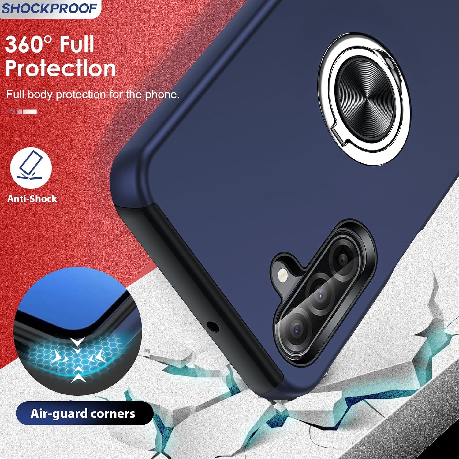 Thumbnail 3 de LeYi Case for Samsung Galaxy A17 with 2 Tempered Glass Protectors and Built-in Ring Stand