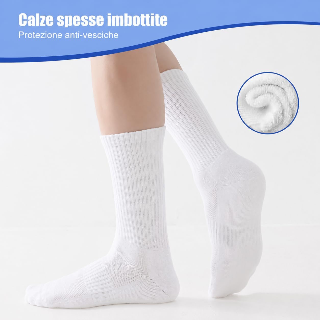 Detalle de SockWaddles Calzini Uomo Donna - Calze in cotone senza cuciture, traspiranti e antivesciche, unisex 6 paia