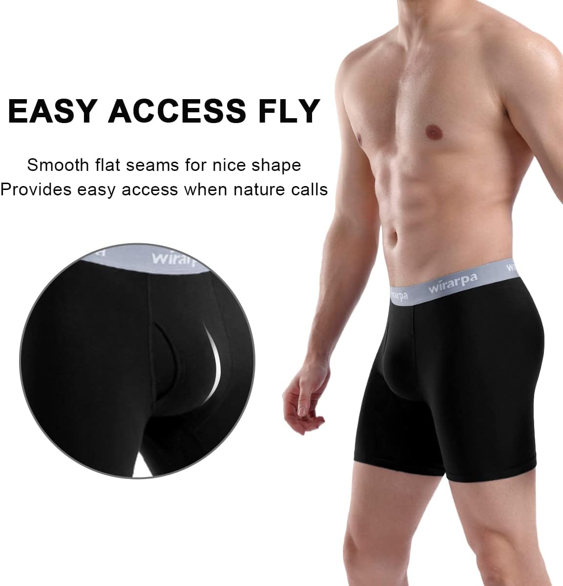 Detalle de wirarpa 4er-Pack Herren-Boxershorts aus Baumwolle mit Stretch und Eingriff