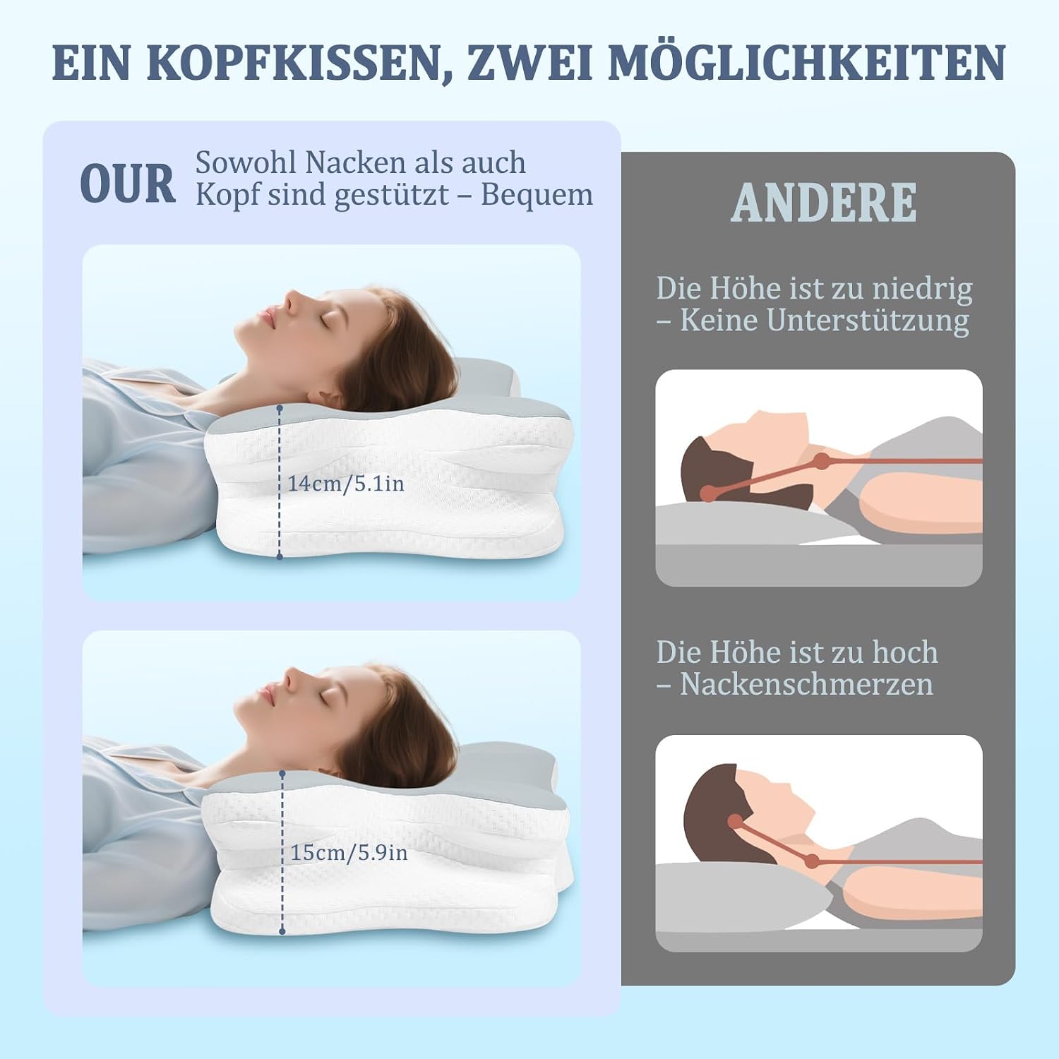 Thumbnail 4 de Untimaty Nackenkissen Memory Foam für Nacken