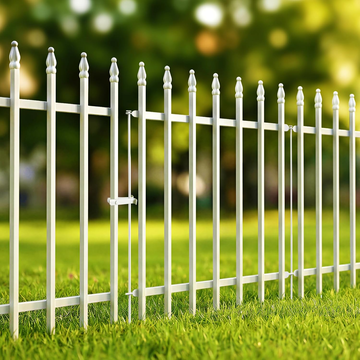 Detalle de Thealyn Metal Decorative Garden Fence: 57cm Wide x 45cm High, 5 Panels (2.8m total) for Flower Beds and Path Edges