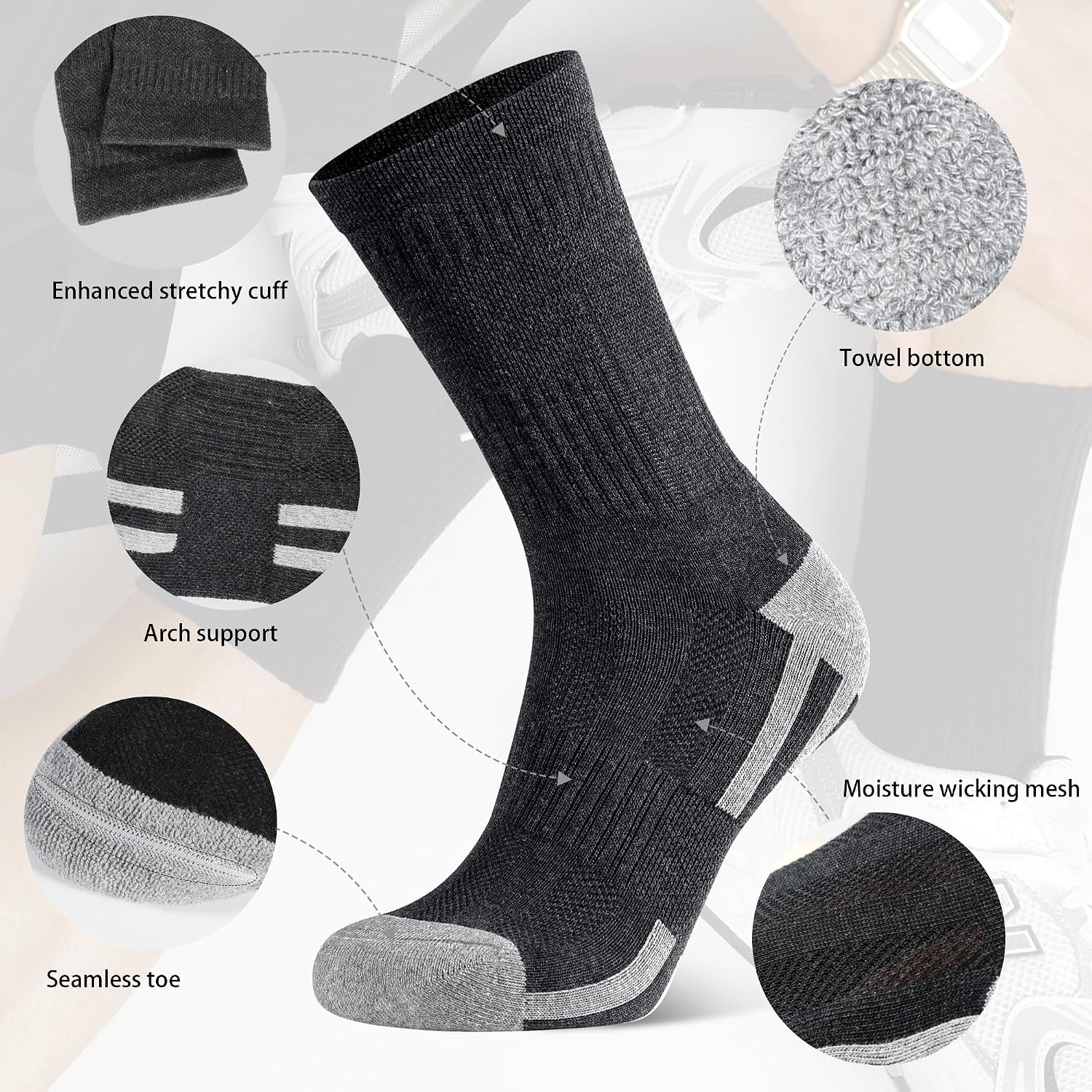 Detalle 2 de YORJOSOX Herren Sportsocken mit Polster