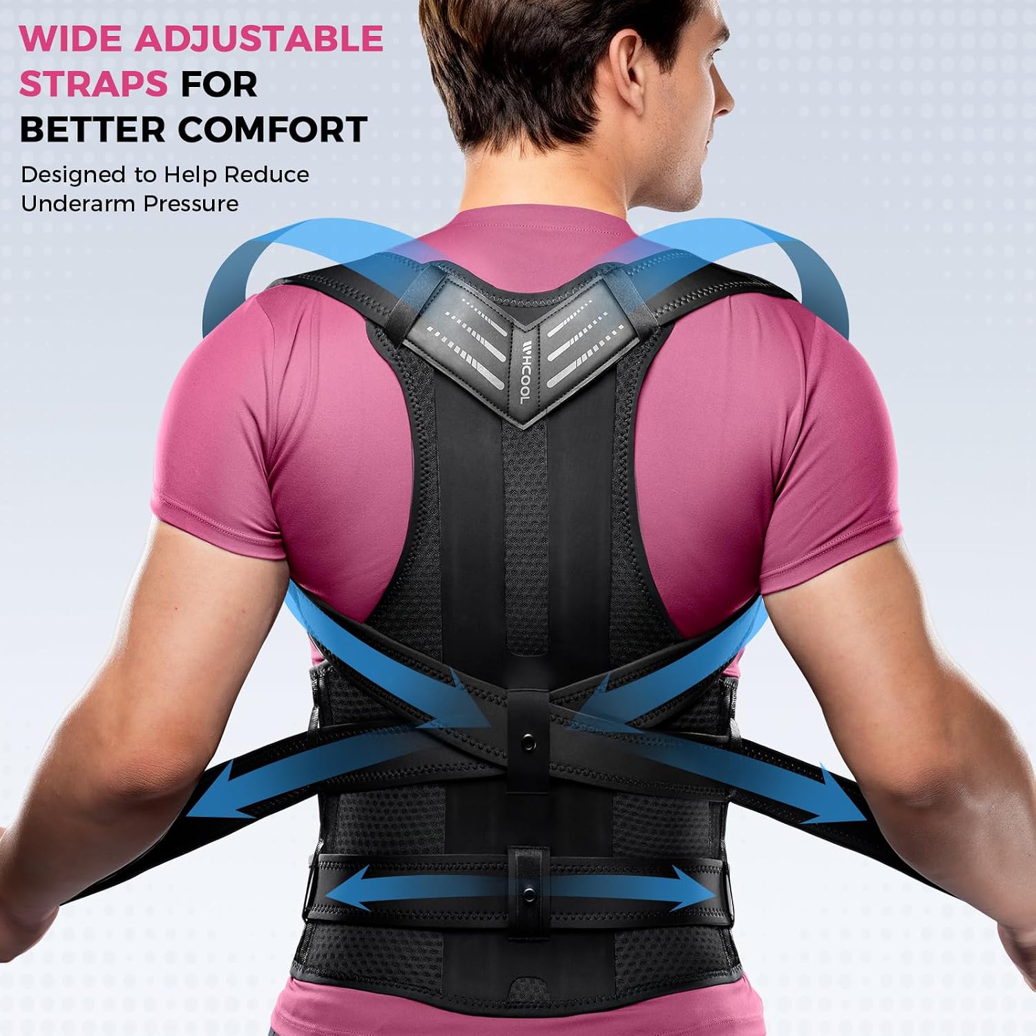 Detalle de WHCOOL Posture Corrector 2‑in‑1 Back Brace (XL)