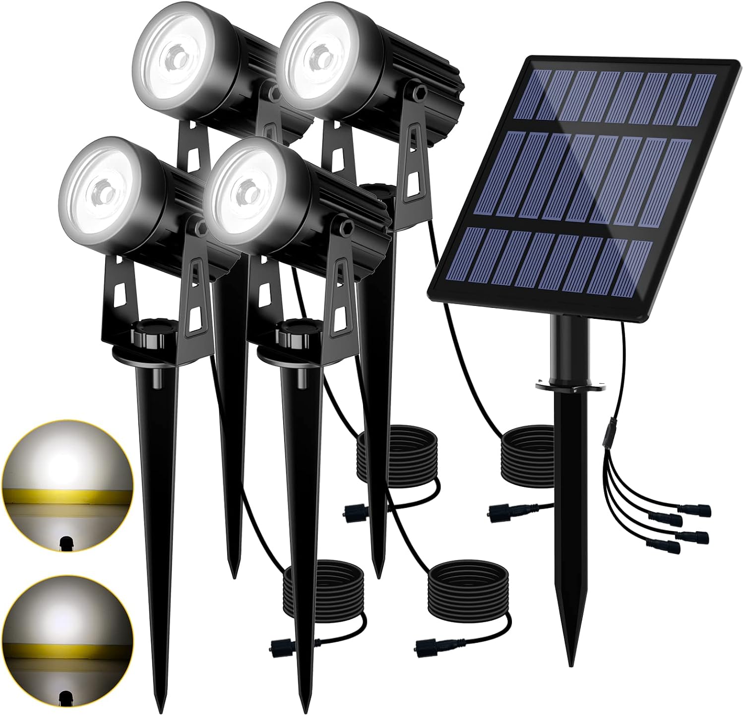 Detalle de T-SUN Faretto solare da esterno IP65 regolabile 270° con 2 modalità e accensione automatica