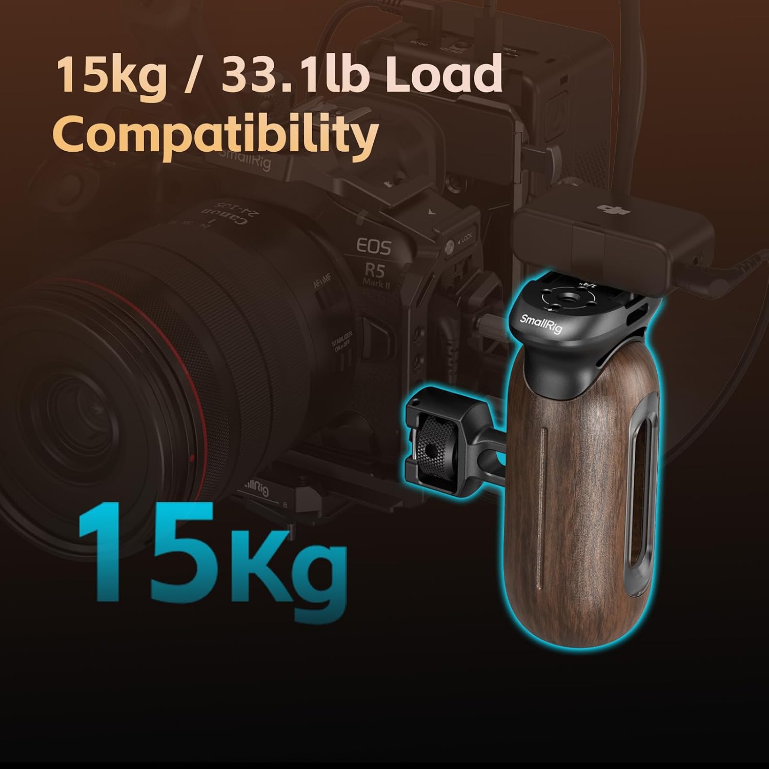 Thumbnail 5 de SmallRig Wooden Side Handle for Camera Cages (5238) – Left or Right Hand Ergonomic Grip