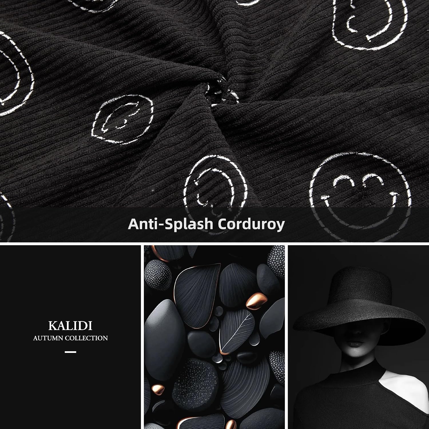 Thumbnail 3 de KALIDI Damen Canvas Shopper Schul-/Umhängetasche aus Cordoptik – mit Reißverschluss, verstellbarem Schultergurt
