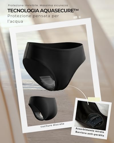 Detalle de MOOPRA Costume da Bagno Mestruale Lola: comfort, discrezione e protezione per ragazze e donne attive