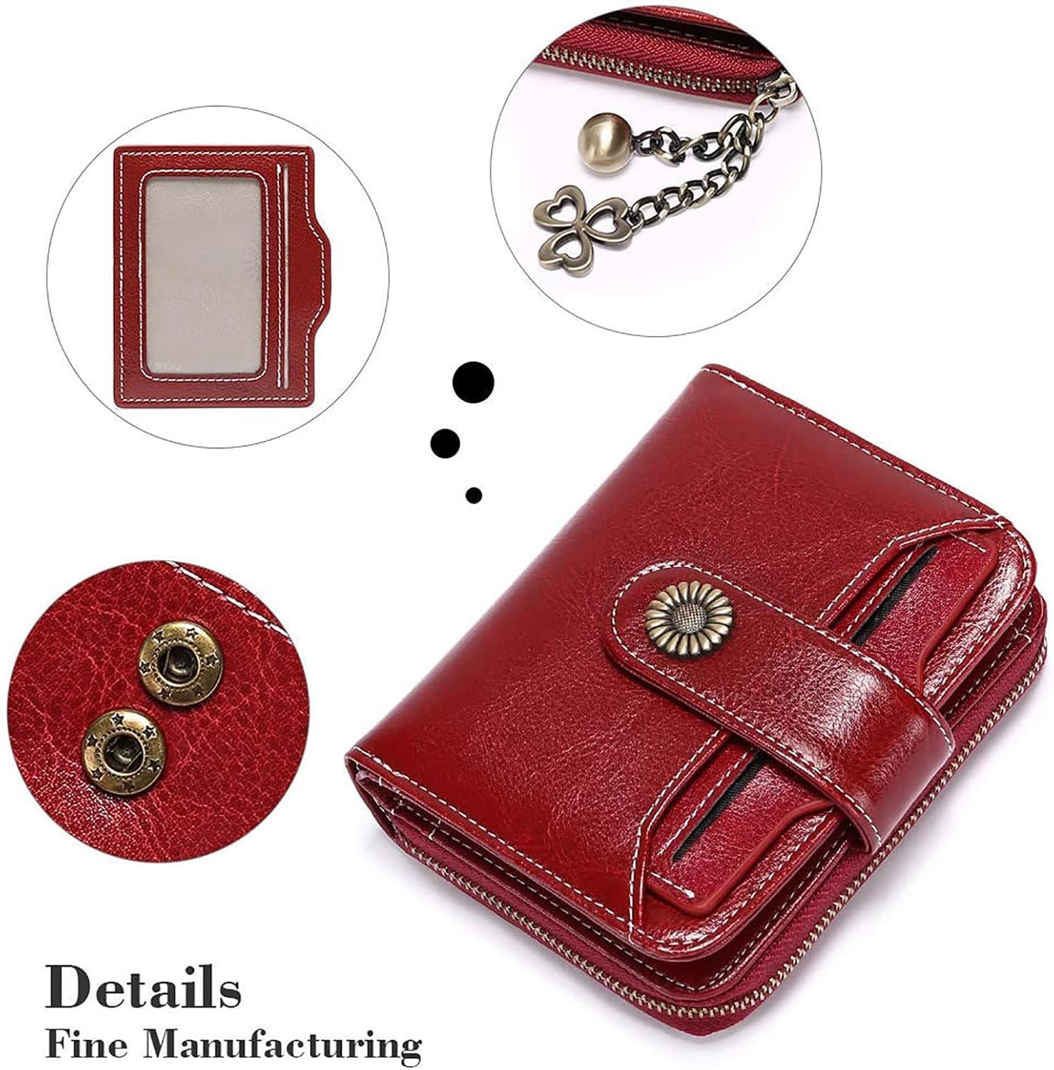 Thumbnail 6 de SENDEFN genuine leather small bifold wallet for women with RFID protection