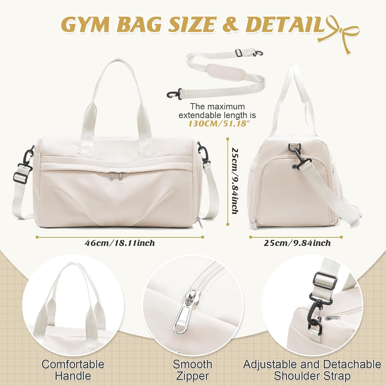 Thumbnail 1 de HYC00 sports gym bag 28.8L beige