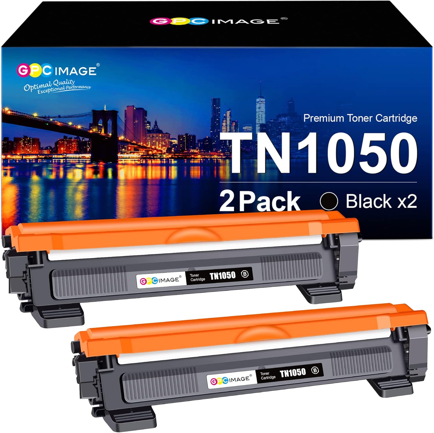 Detalle de GPC IMAGE TN1050 Toner kompatibel für Brother TN-1050 – 2er-Pack (Schwarz)