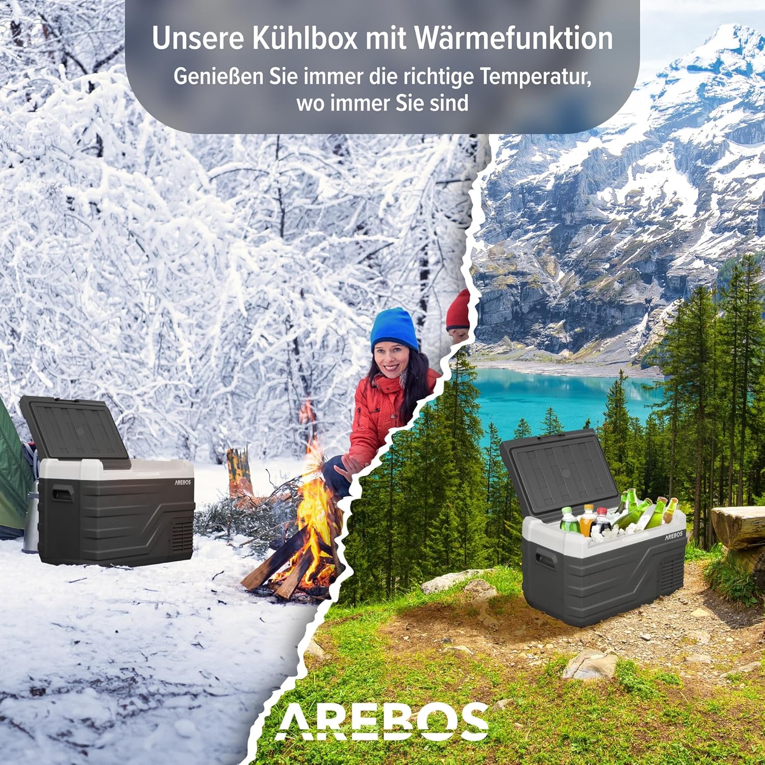 Thumbnail 2 de Arebos Kompressor-Kühlbox 35 Liter mit App & Smart-Steuerung, bis -20 °C (12/24 V & 230 V) – mobile Gefriertruhe