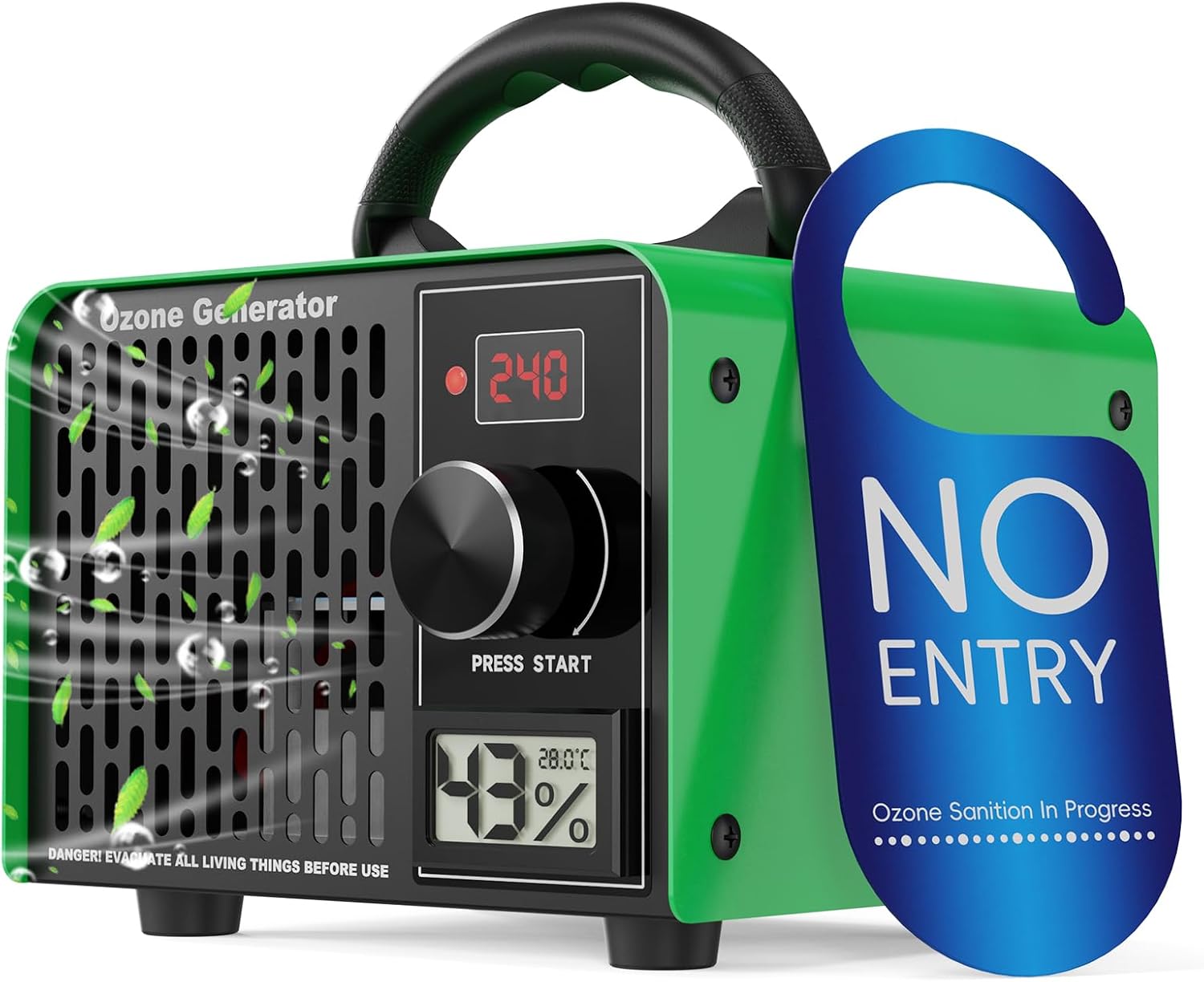 Detalle de LUXVANO FL-10H generator ozonu 168 000 mg/h, timer 240 min, wyświetlacz LED