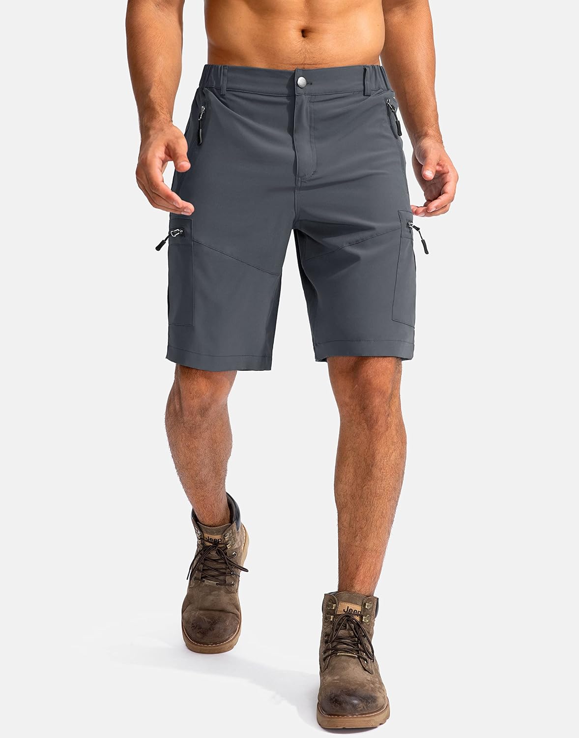 Thumbnail 1 de Pudolla Men’s Hiking Cargo Shorts with 5 Zipper Pockets (9/7/11 in Lightweight Outdoor Shorts)