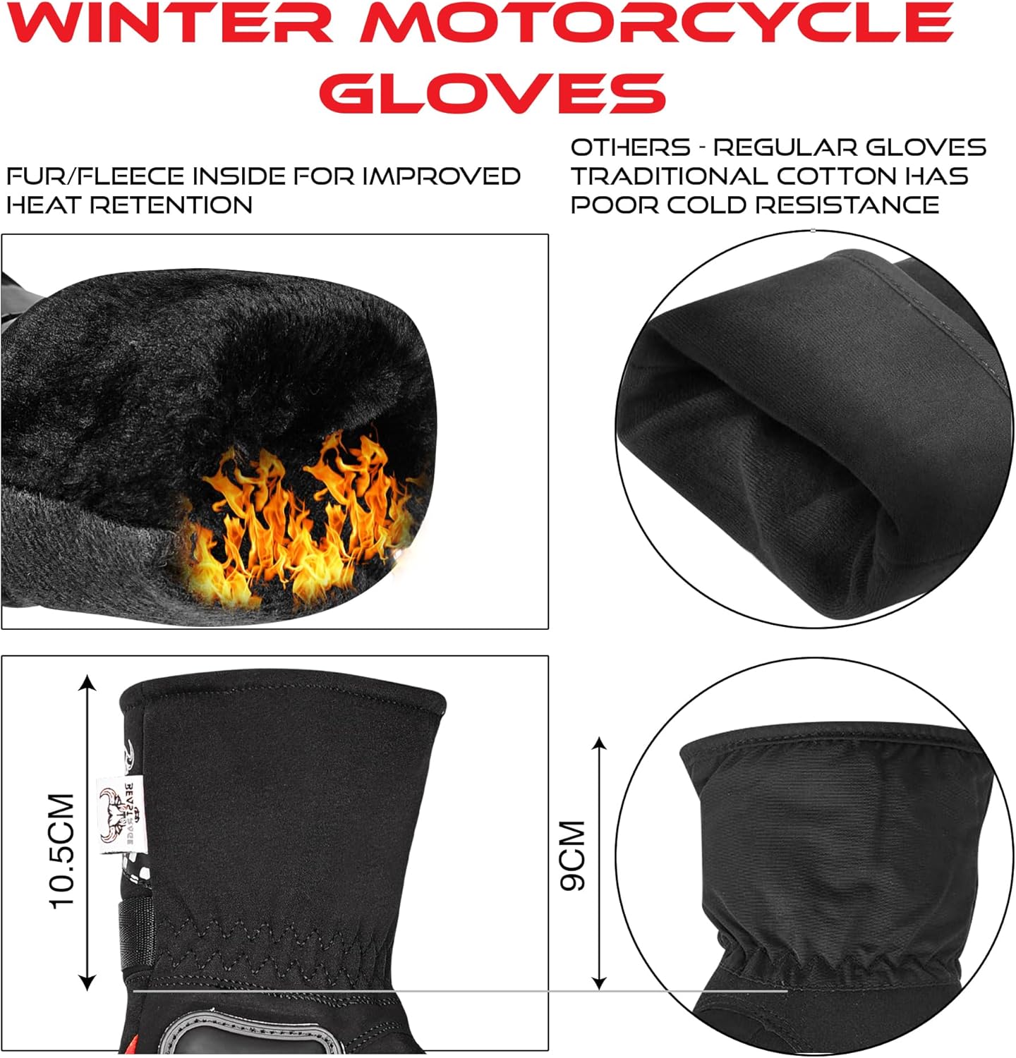 Detalle 2 de BEAST RAGE Winter Motorcycle Gloves for Men and Women