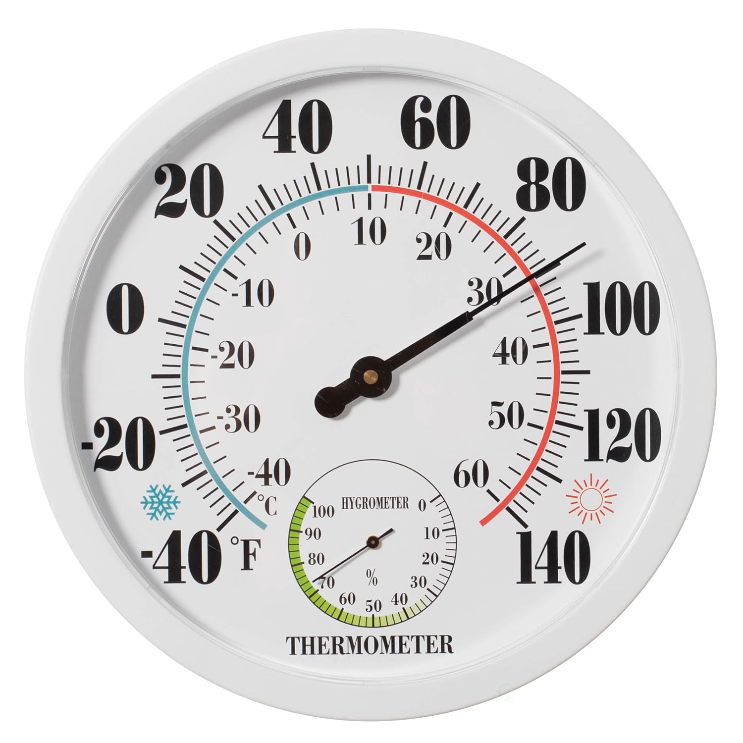 Detalle de Clockswise Wall Thermometer and Hygrometer, 10-Inch
