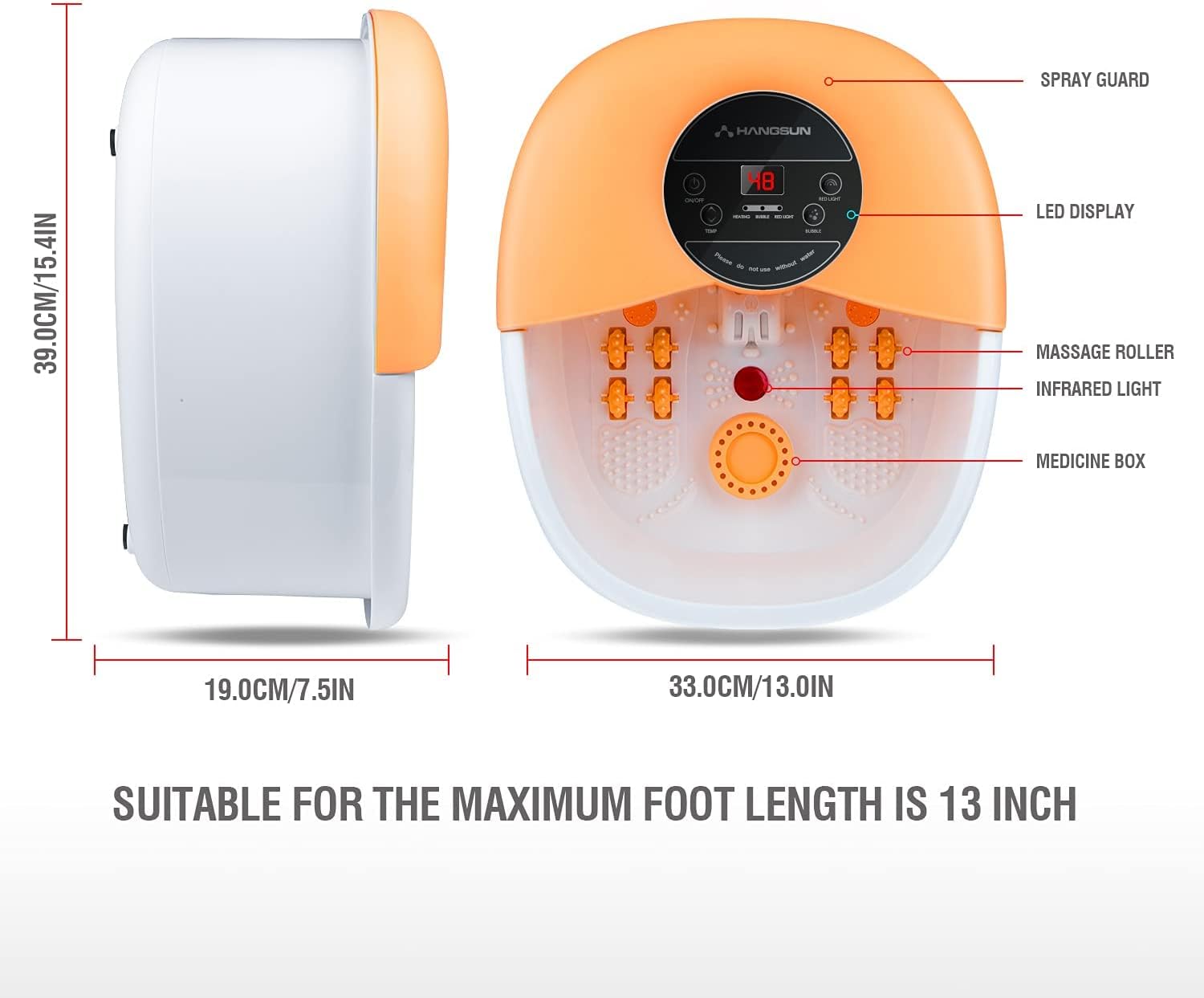 Thumbnail 4 de Hangsun foot spa bath massager, heat levels 14