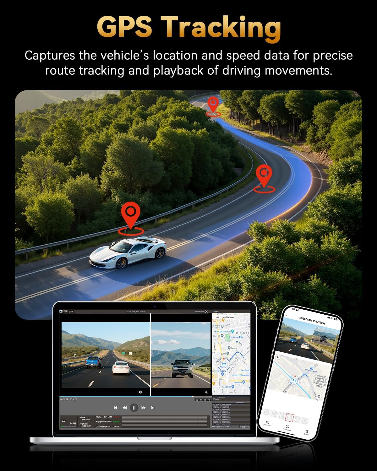 Thumbnail 5 de TERUNSOUL 4K+4K Dash Cam with 170° Wide Angle