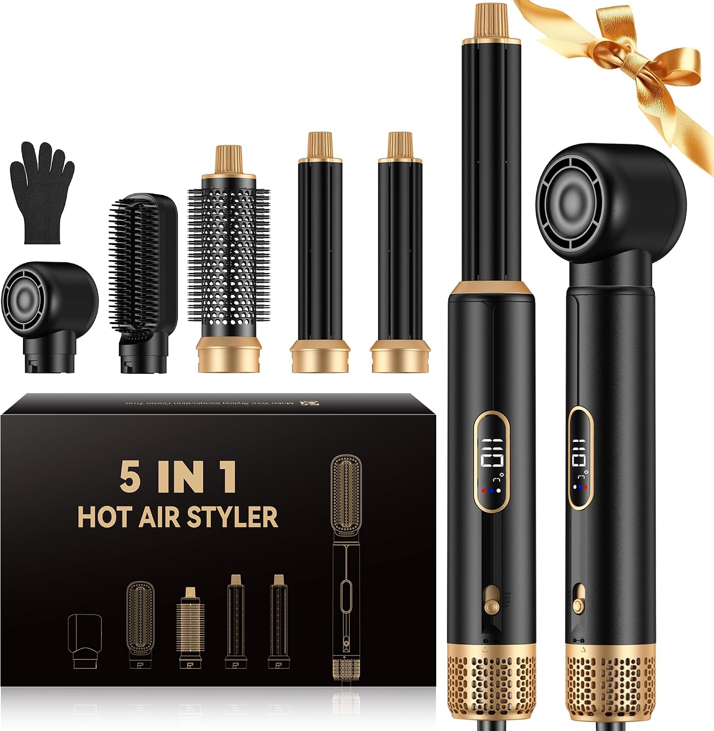 Detalle de UMIGA 5-in-1 Hot Air Styler Brush Set: Ionic Dryer, Curlers, Straightener and More
