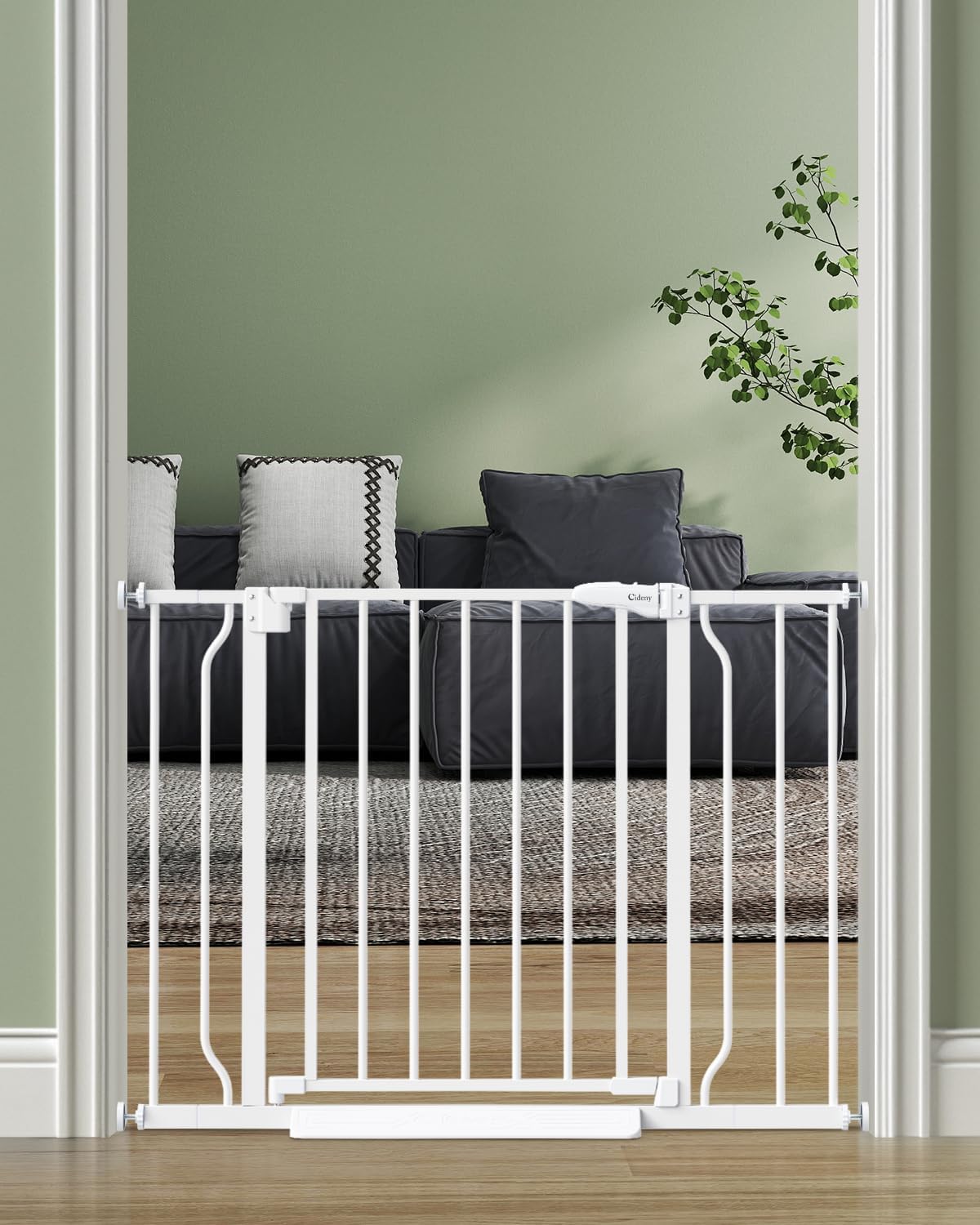 Detalle de Cideny Baby Gate No Drilling: 29"–40" Indoor Dog Gate for Stairs & Doorways