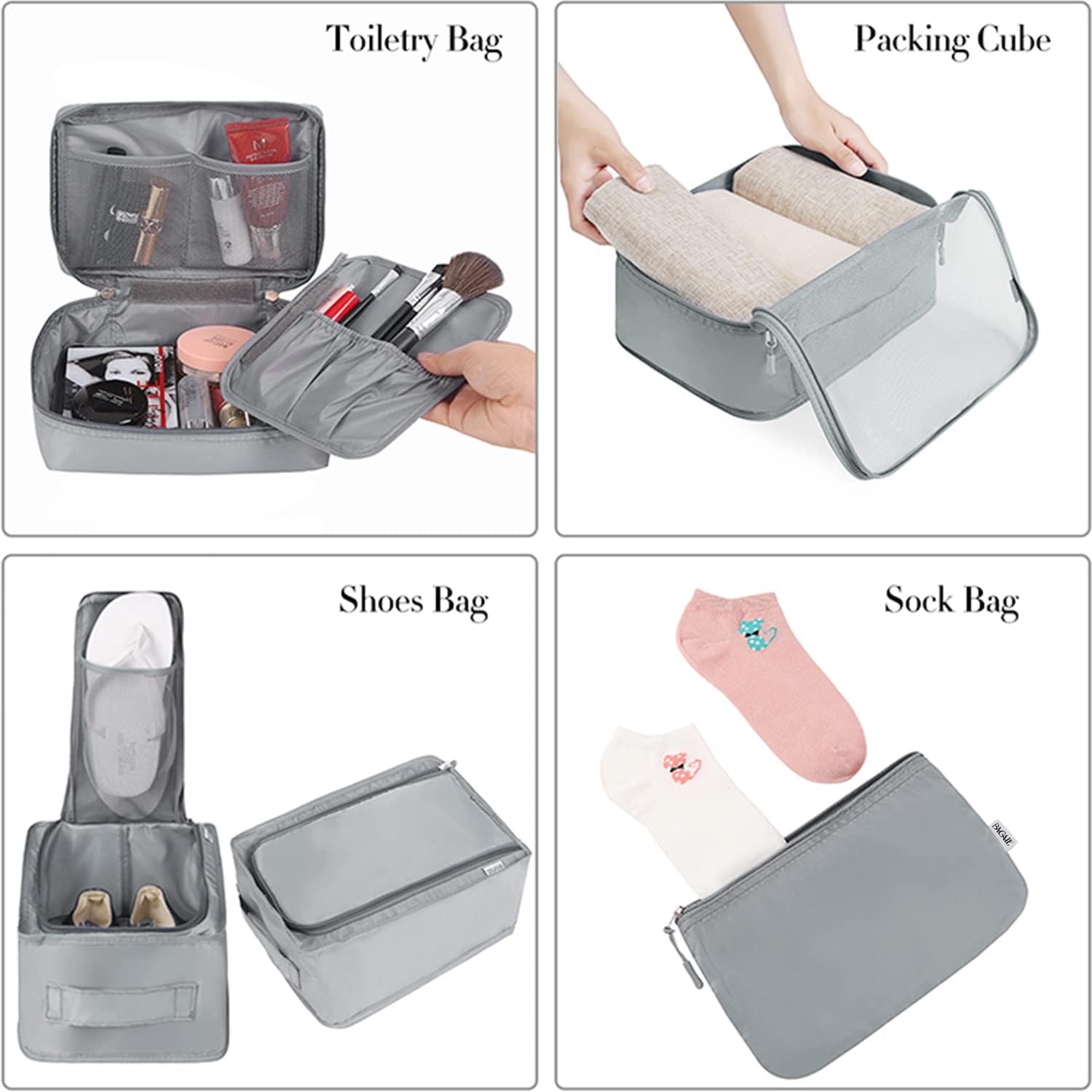 Detalle de BAGAIL Packwürfel Set 8-teilig für Reisen