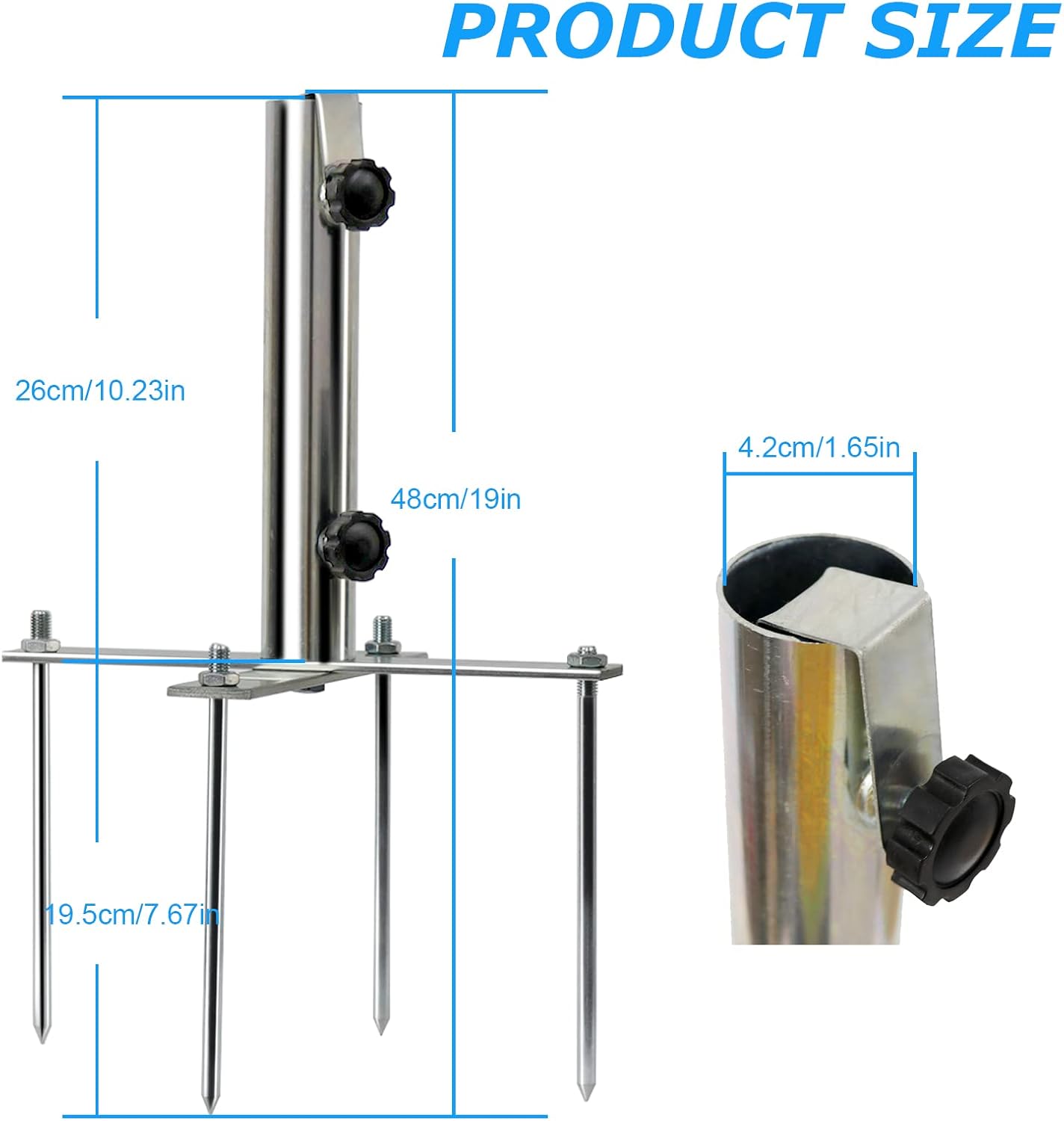 Thumbnail 1 de LEcylankEr Sonnenschirmständer aus Schwermetall mit Erdspieß – für Schirmstöcke 29–41 mm