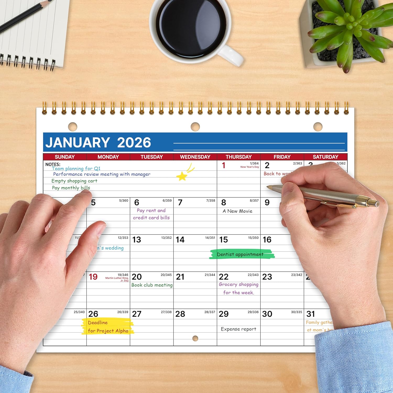 Thumbnail 5 de 2026 Wall Calendar 12 Month 8.5x11 đź“…
