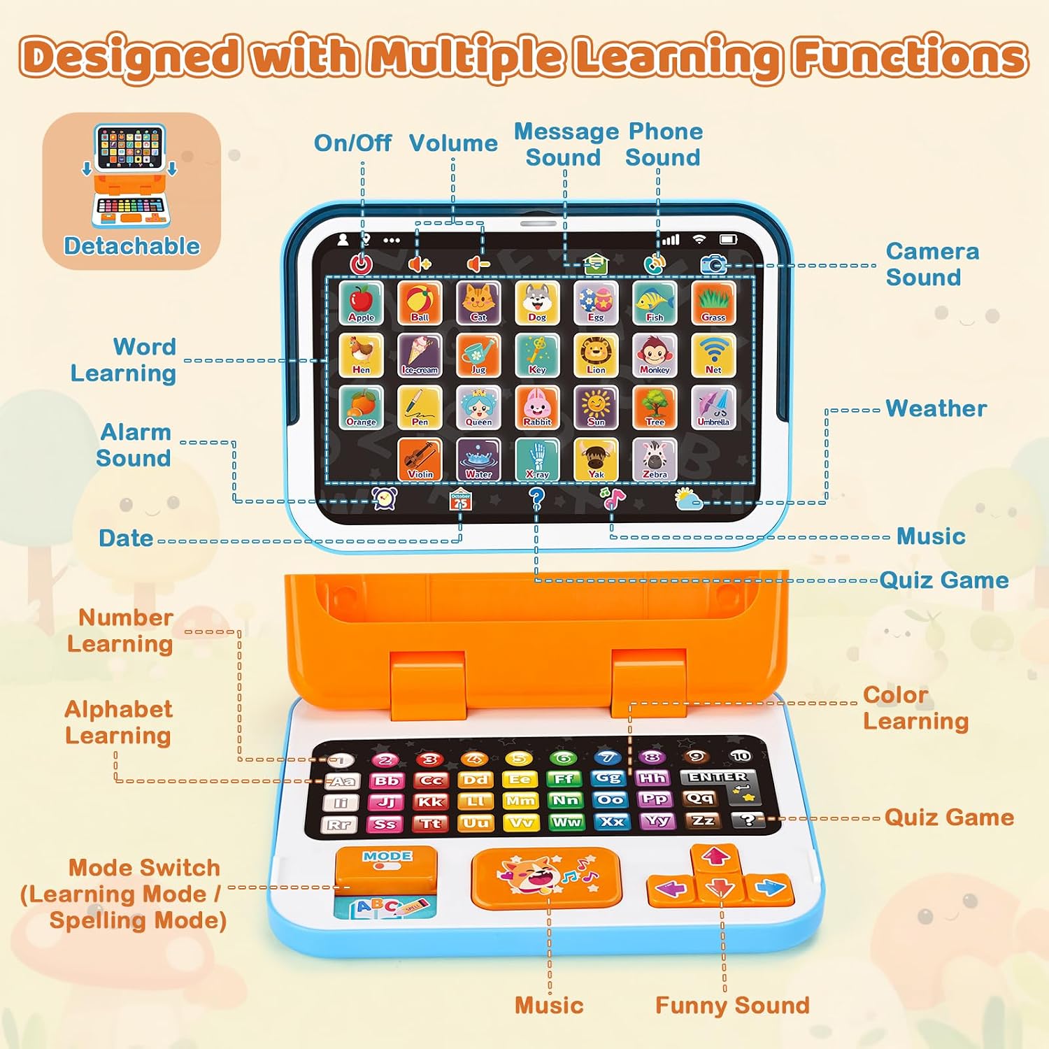 Detalle de Dreamon Kids Laptop 2-in-1 Toy Laptop: A Practical Early-Learning Computer