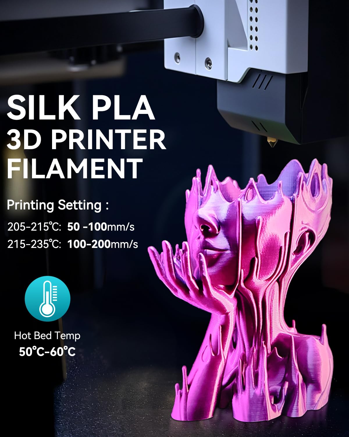 Thumbnail 6 de SUNLU Silk PLA+ Four-Colour Bundle (8 x 250g) – Multicolour Silk Filament for 3D Printing